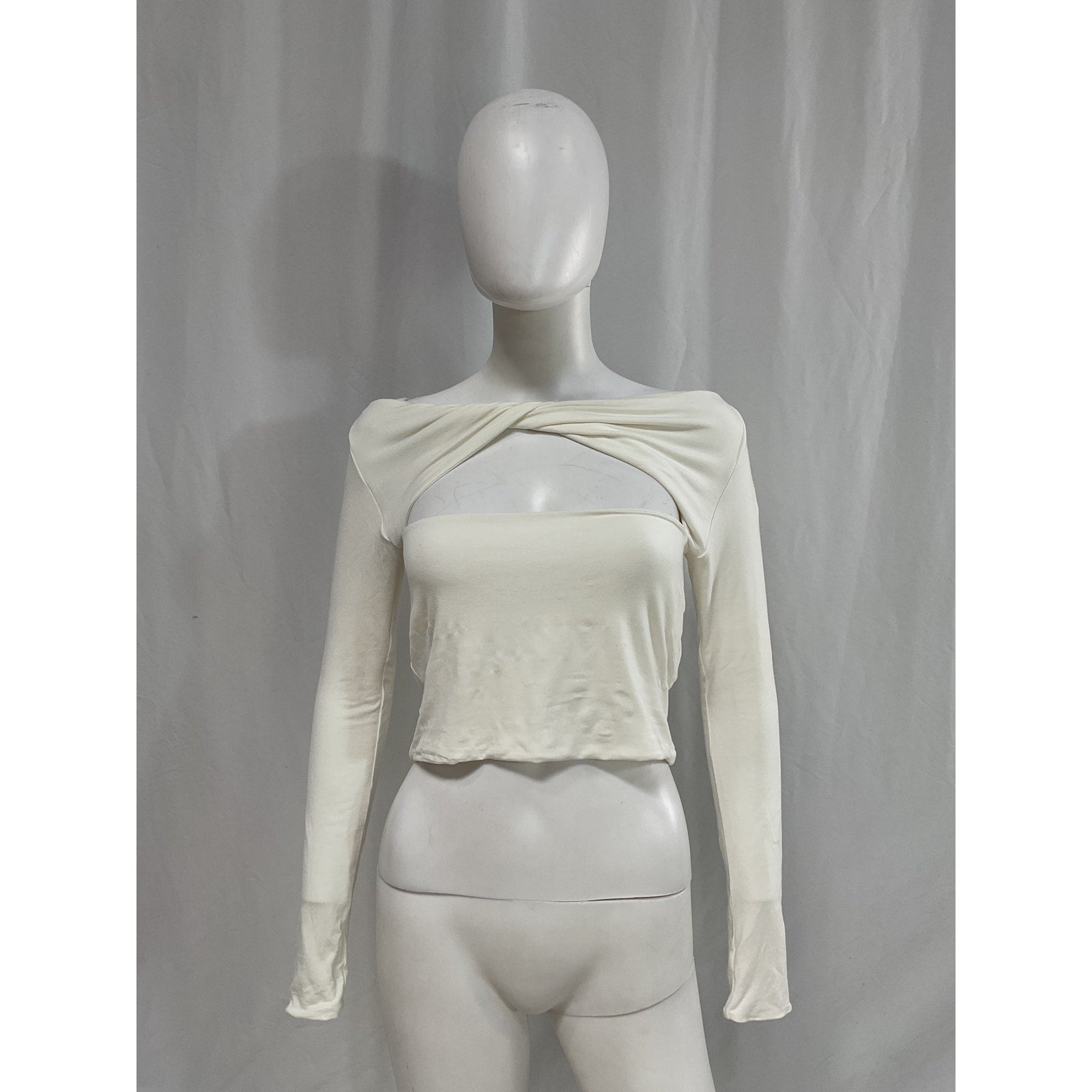 Ser.O.Ya 'Artemis' White Cut Out Off Shoulder Top Size L