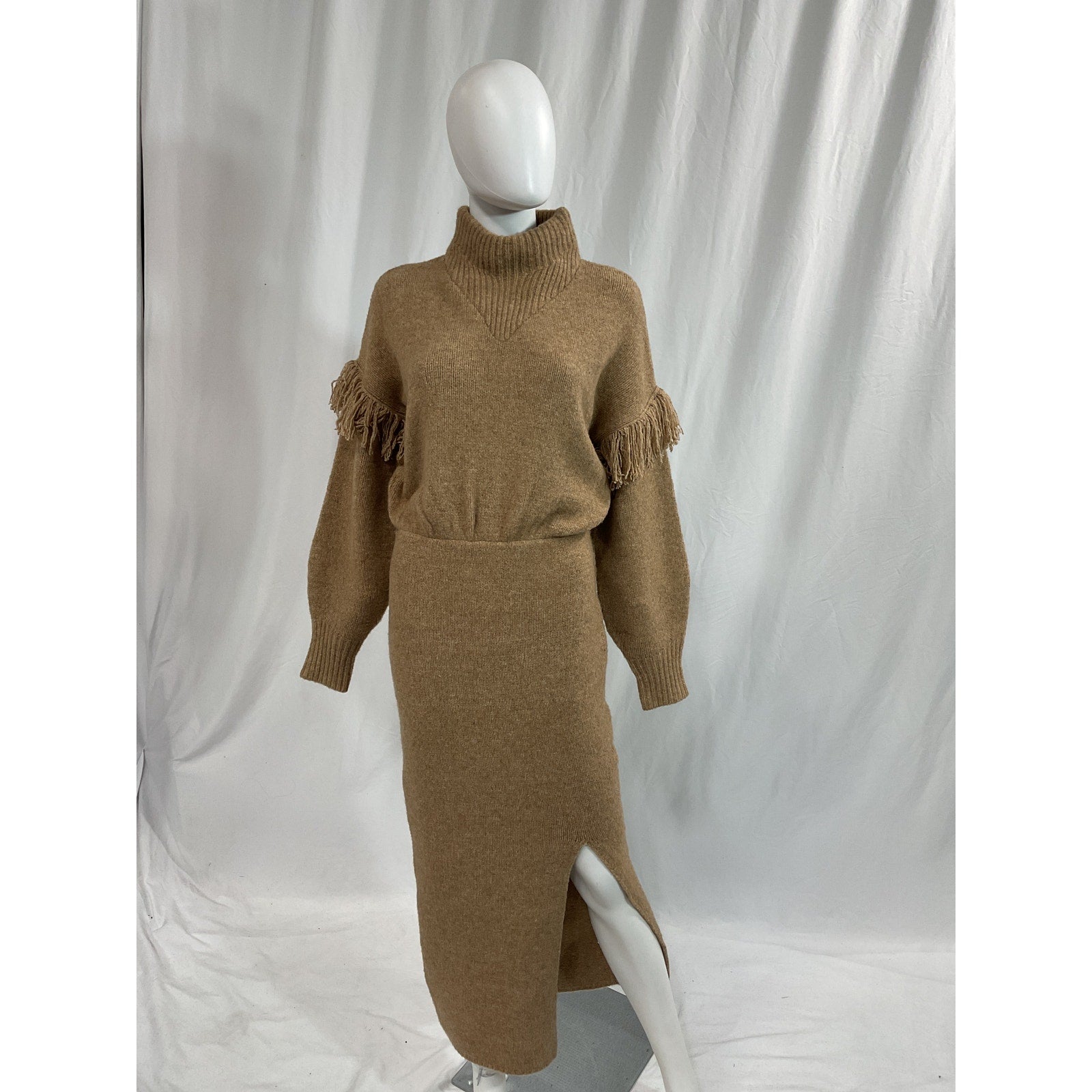 Saylor 'Angelle' Tan Mockneck Sweater Dress Size M - NWT