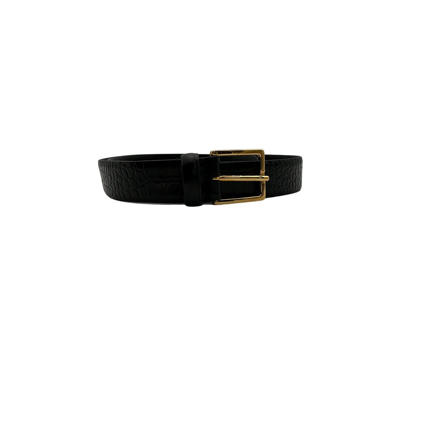 Anderson's Black Leather Croc-Effect Belt Size 80