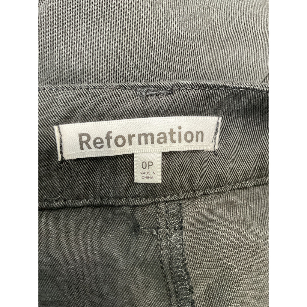 Reformation 'Petites' Black Mason Pant Size 0P
