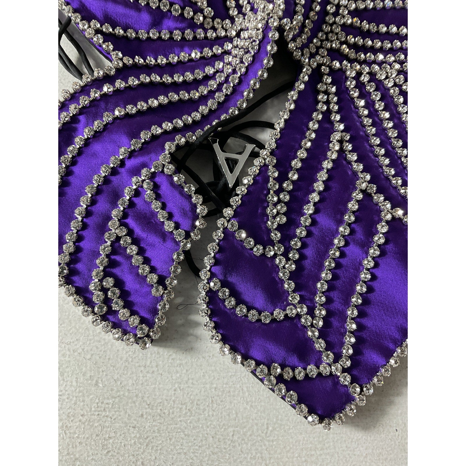 Area Crystal Purple Acetate Bow Top Size XS