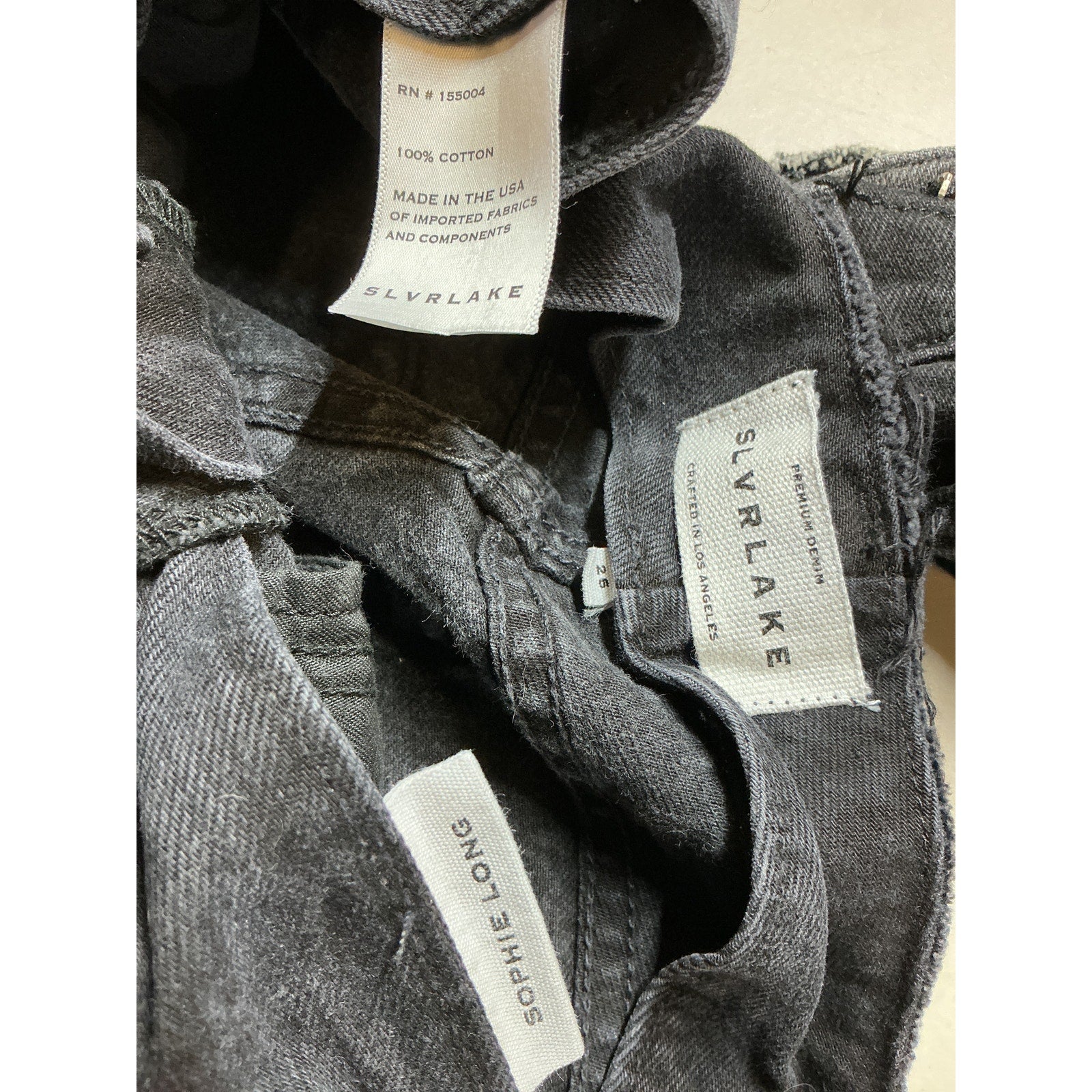 Slvrlake 'Sophie' Black Cotton Long Straight Leg Size 26