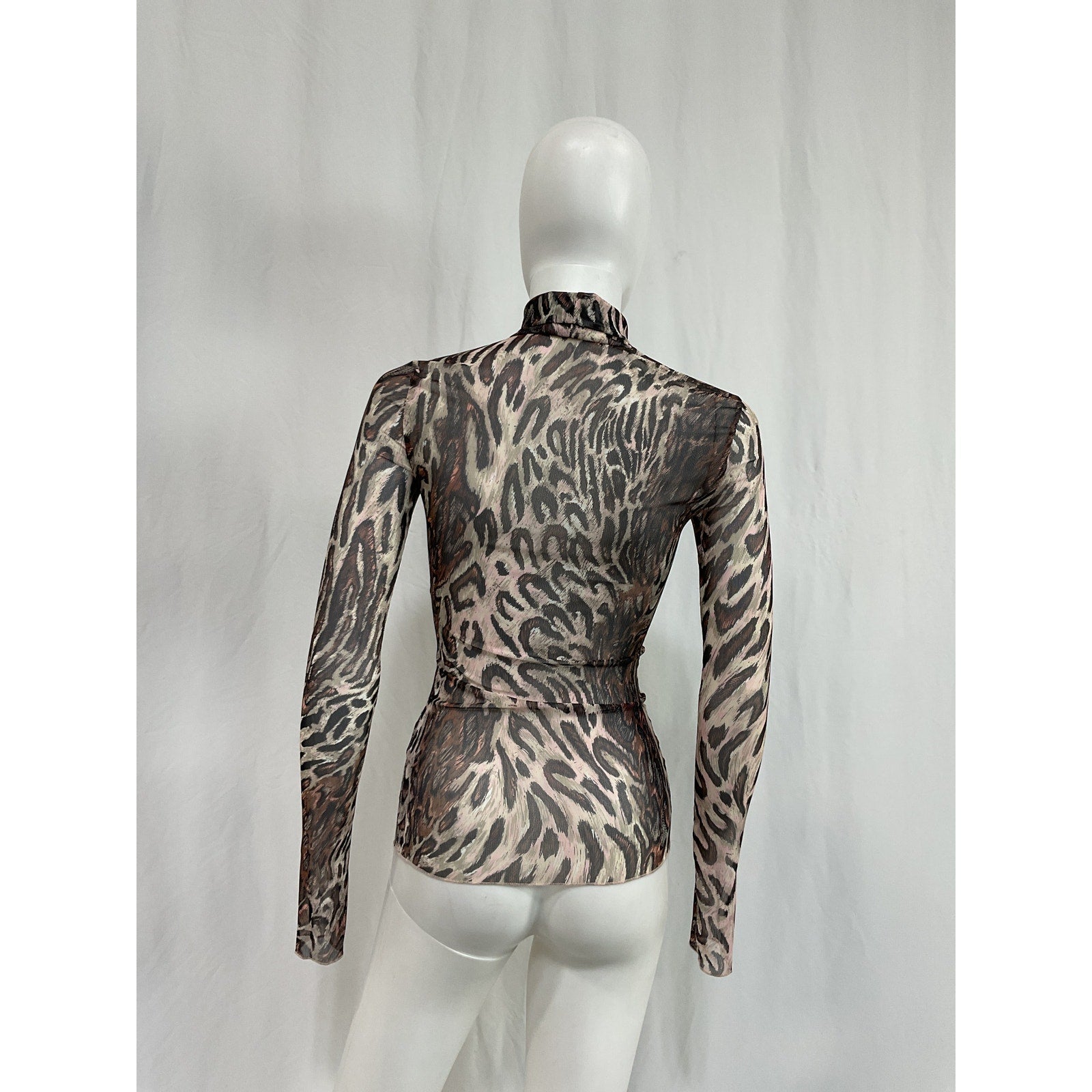 Simkhai 'Asher' Brown Nylon Recycled Mesh Long Sleeve Top Size XS