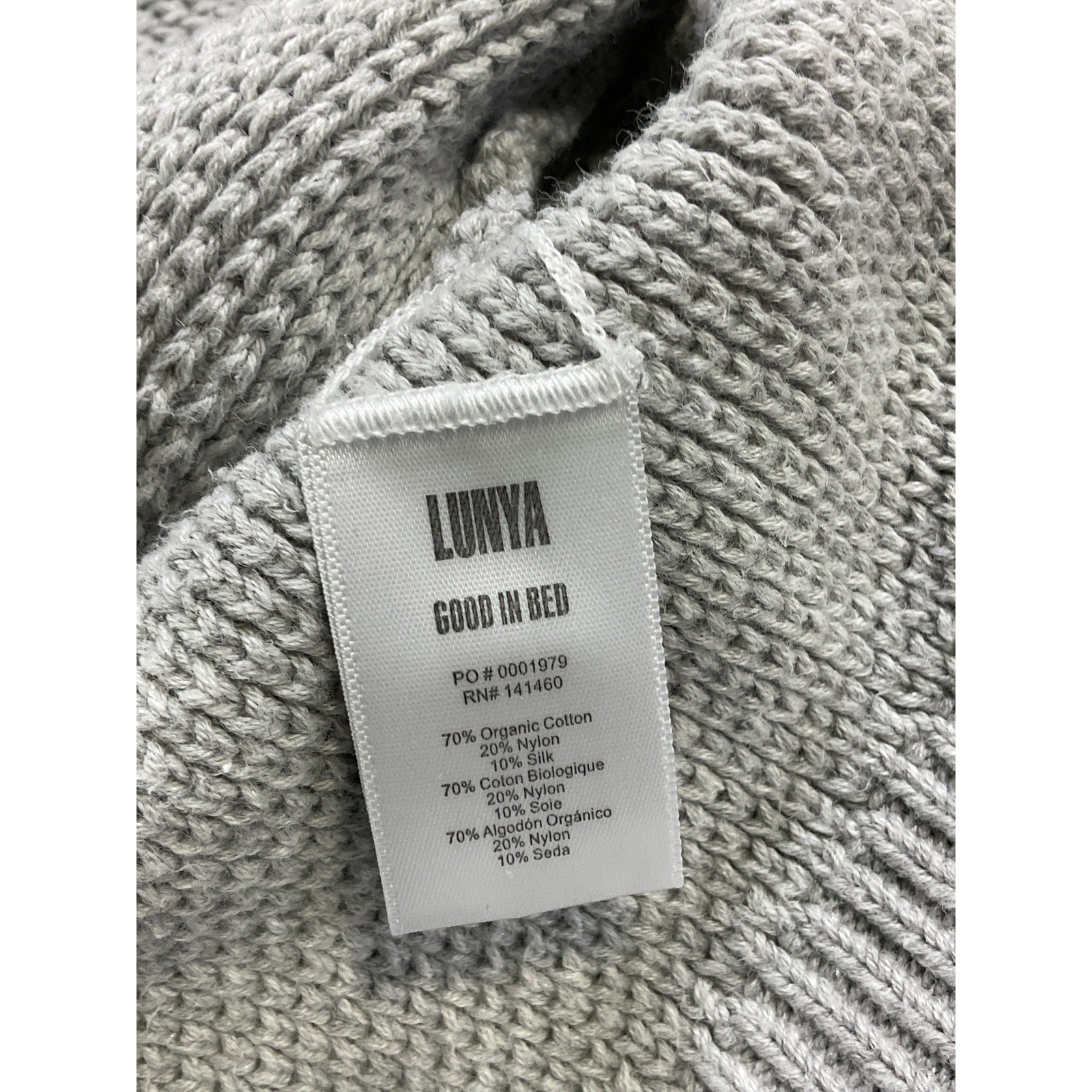 Lunya 'Cozy' Grey Cotton Silk Tops Size M