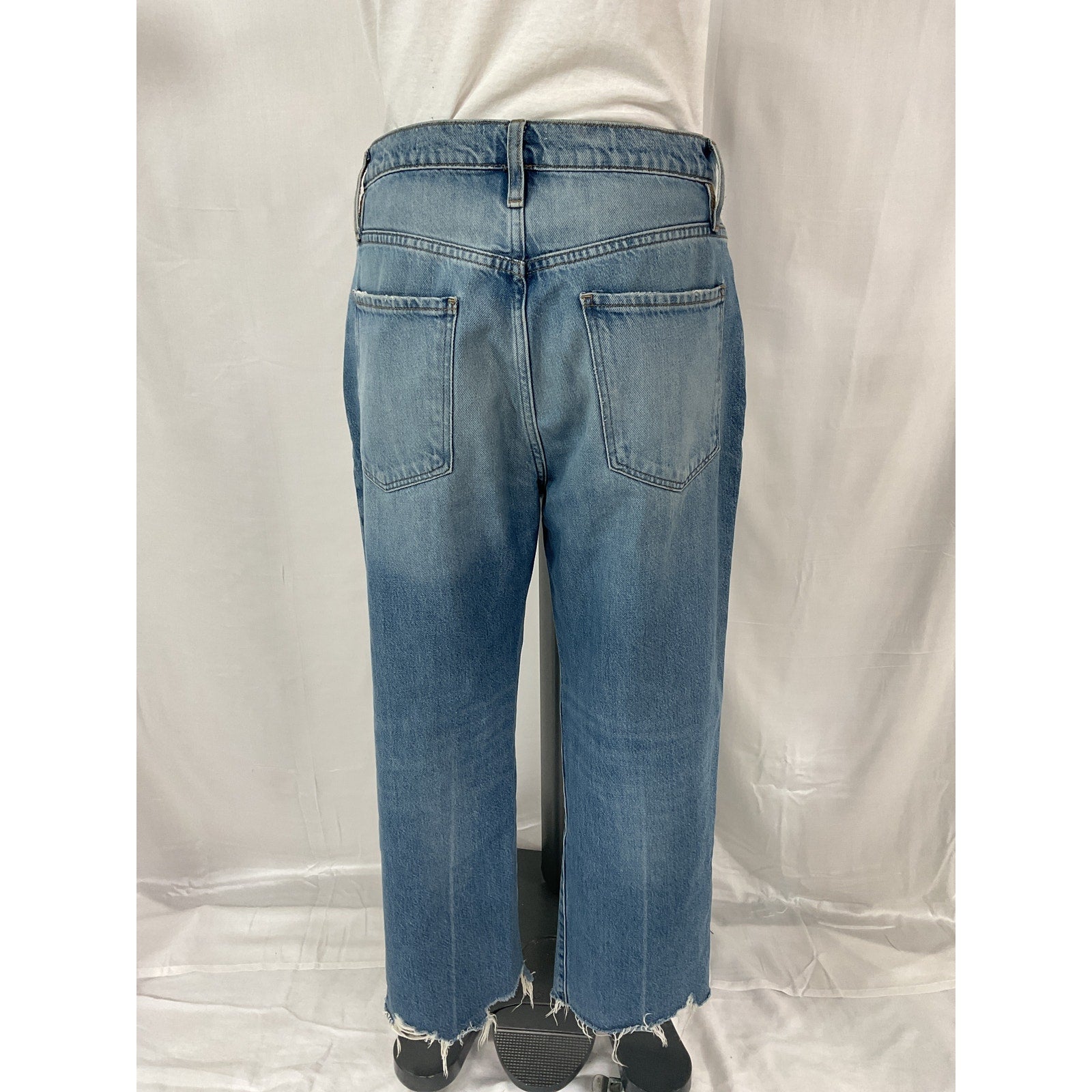 Frame 'Le Jane' Blue Straight-Leg Ankle Denim Jeans Size 29