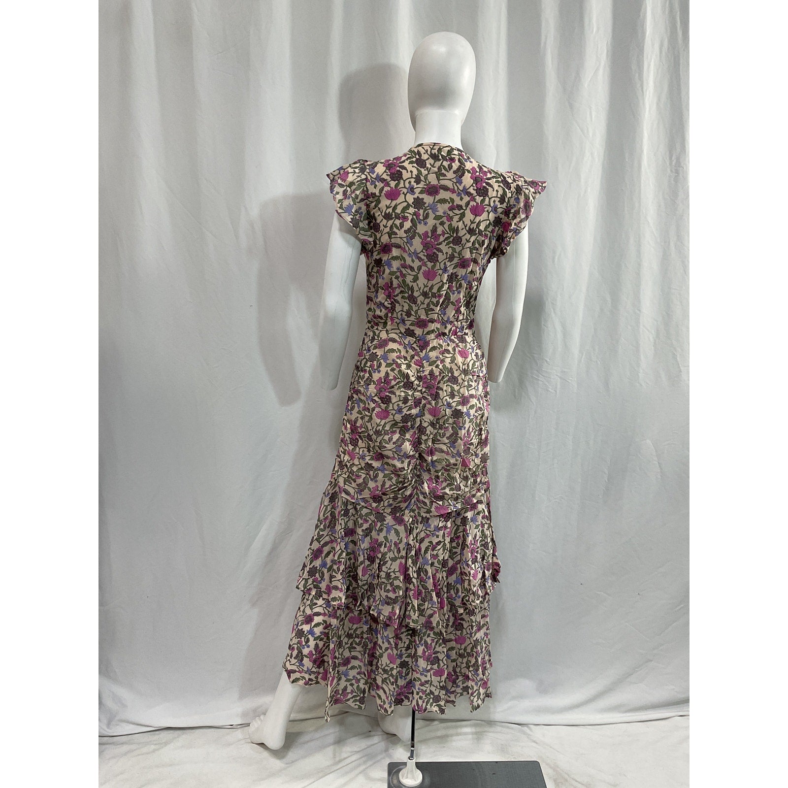 Cleobella 'Bryce' Pink Chiffon Midi Dress Size M