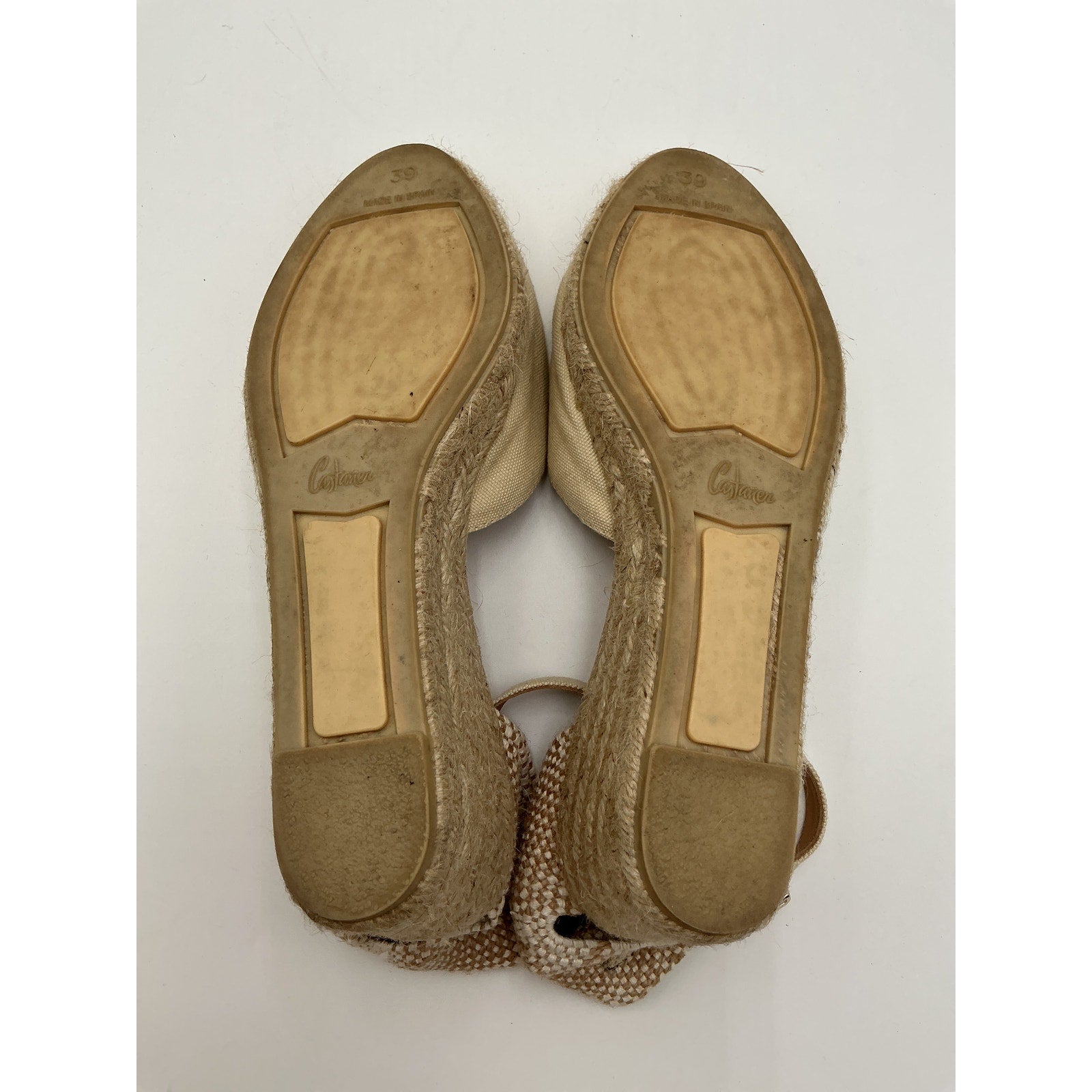 Castaner Bianca 60 Mm Ivory Leather Wedge Espadrille Sandal Size 9