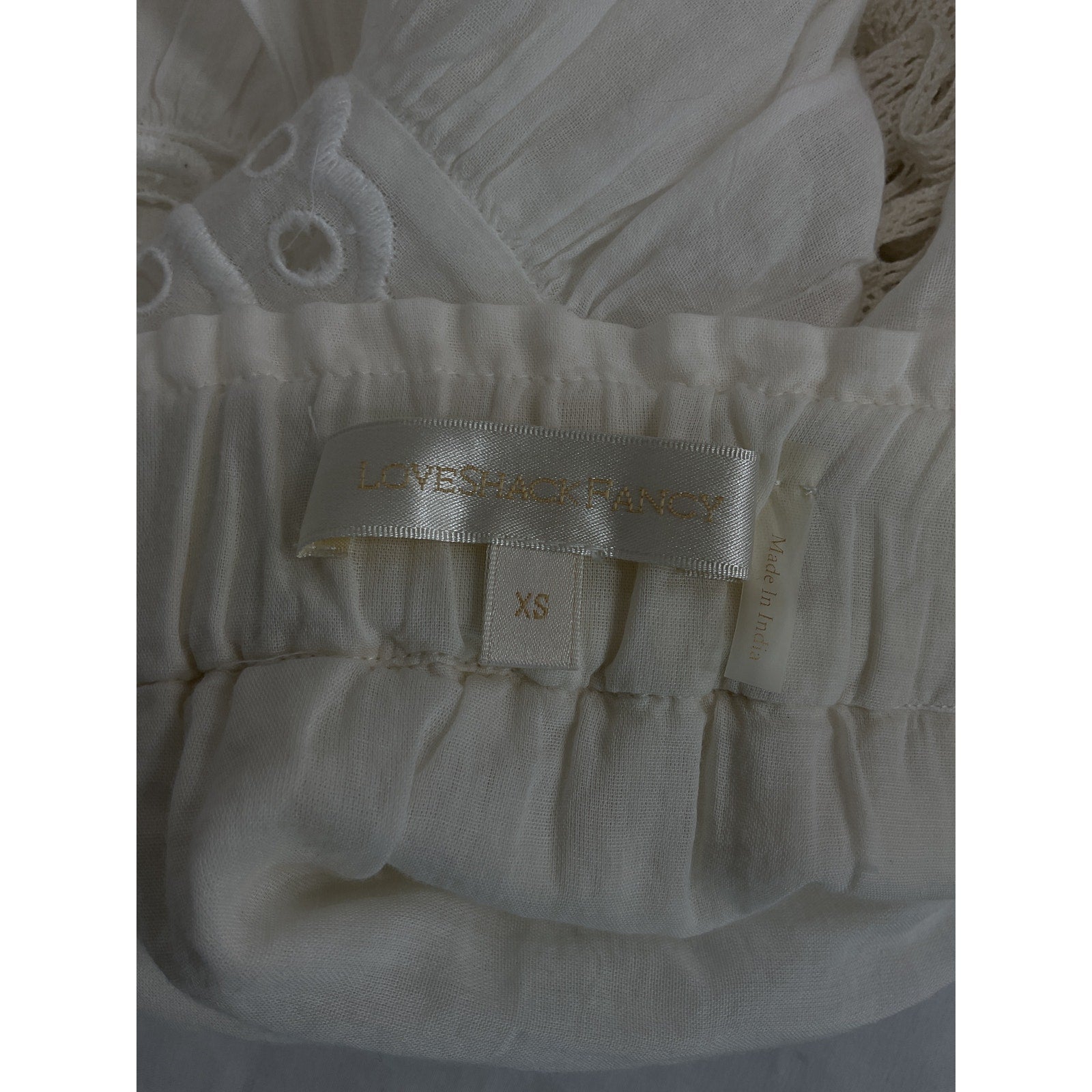 Loveshackfancy 'Briella' White Lacce Trim Skirt Size XS