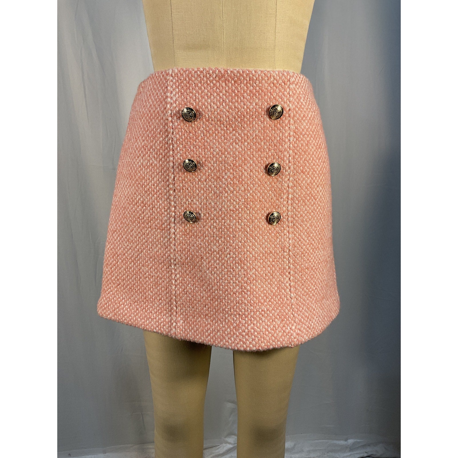 Maje 'Josila' Pink Tweed Skirt Size S