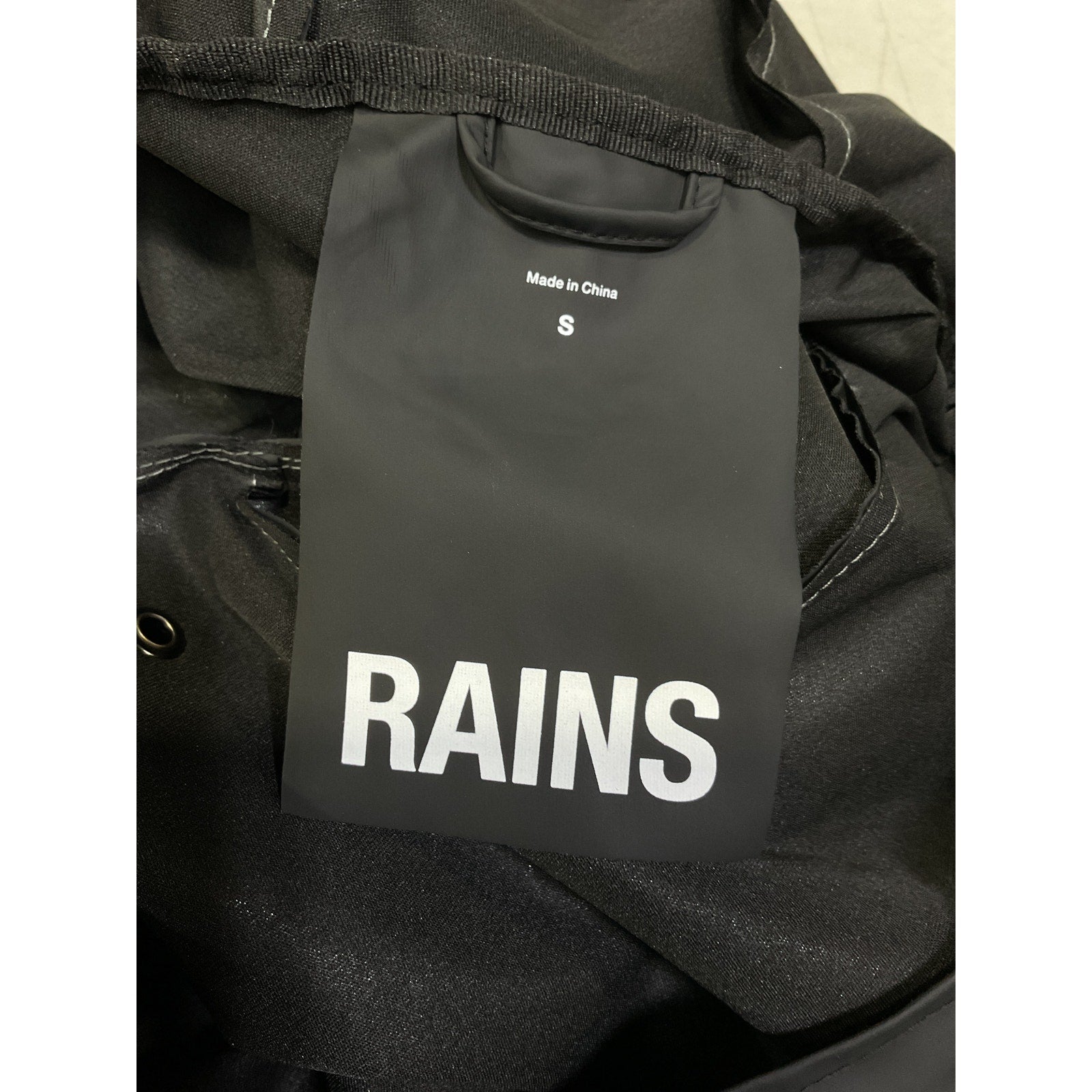 Rains Waterproof Black A-Line Rain Jacket Size S