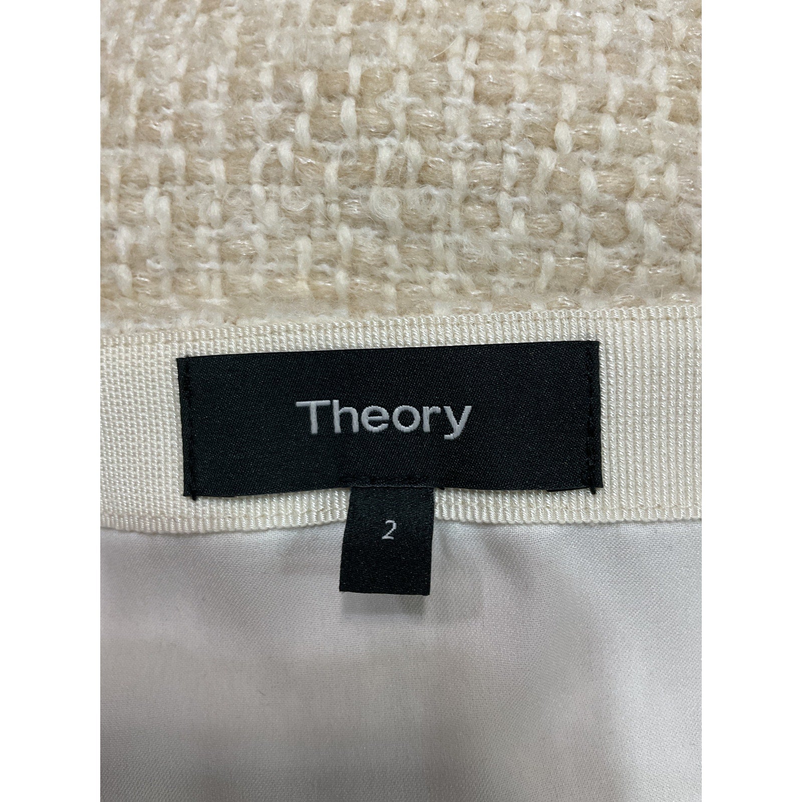 Theory 'A-Line' White Wool Blend Mini Skirt Size 2 - NWT