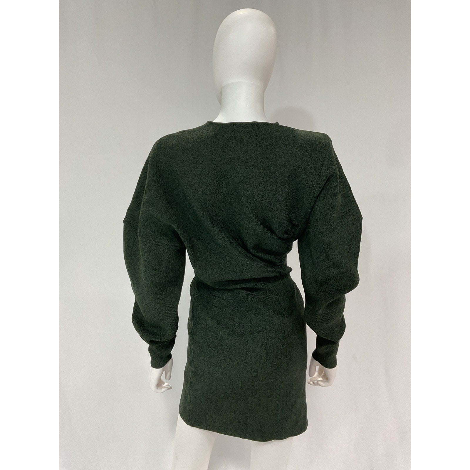 Ganni 'Moulin�' Green Long Sleeve Sweater Dress Size S