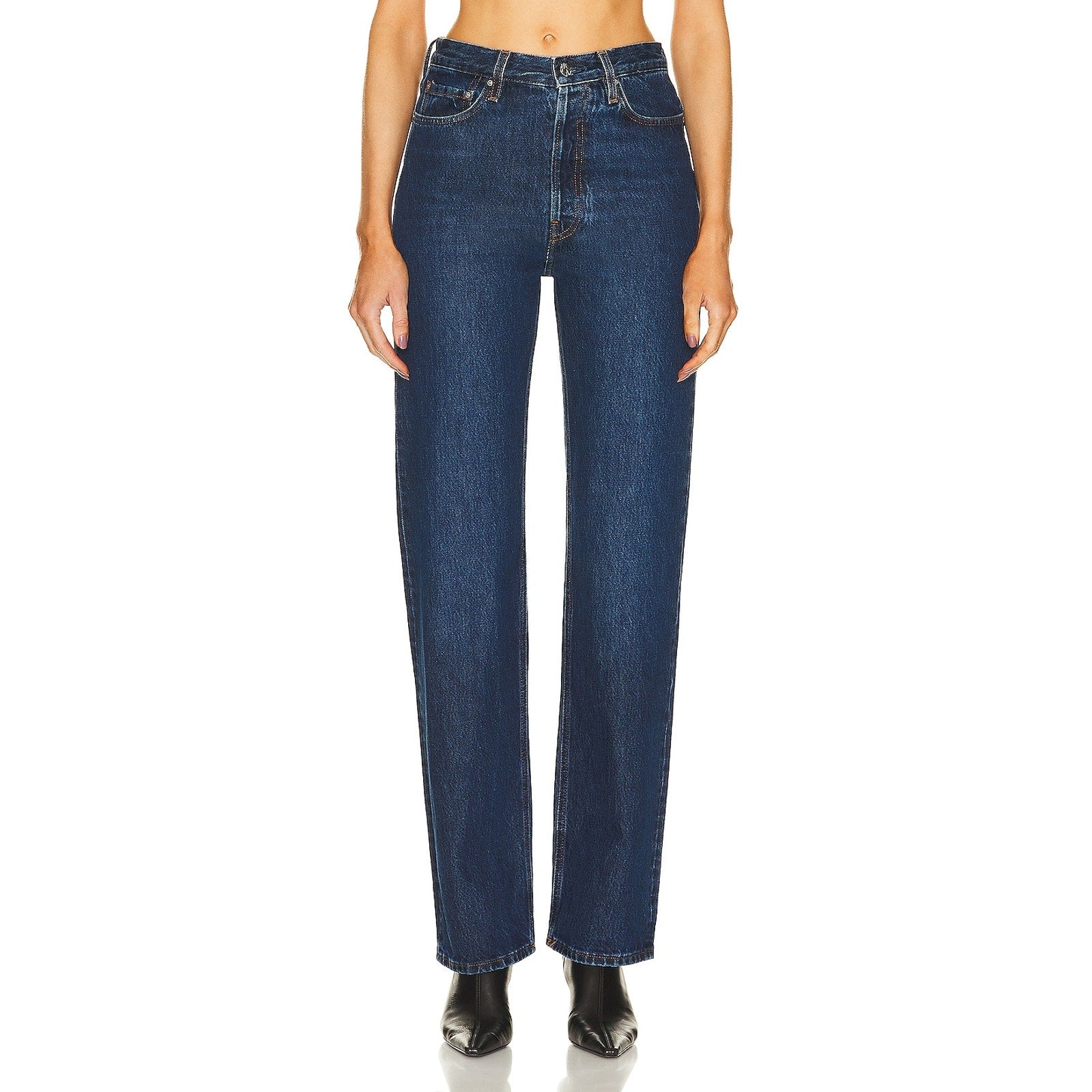 Toteme Classic Cut Full Length Blue Cotton Straight Leg Denim Jean Size 27