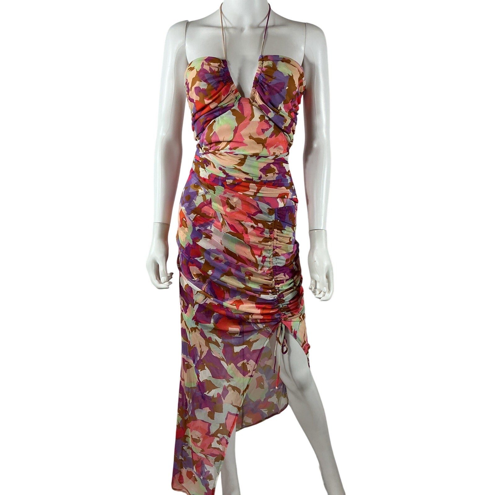 Nicholas 'Maeve' Purple Polyester Halter Midi Dress Size 6 - NWT