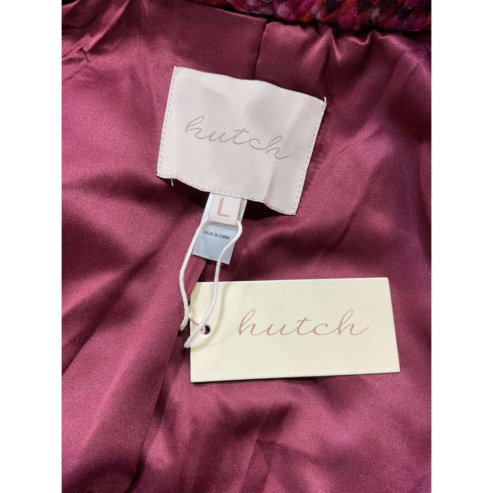 Hutch 'Kat' Pink Wrap Coat Size L - NWT