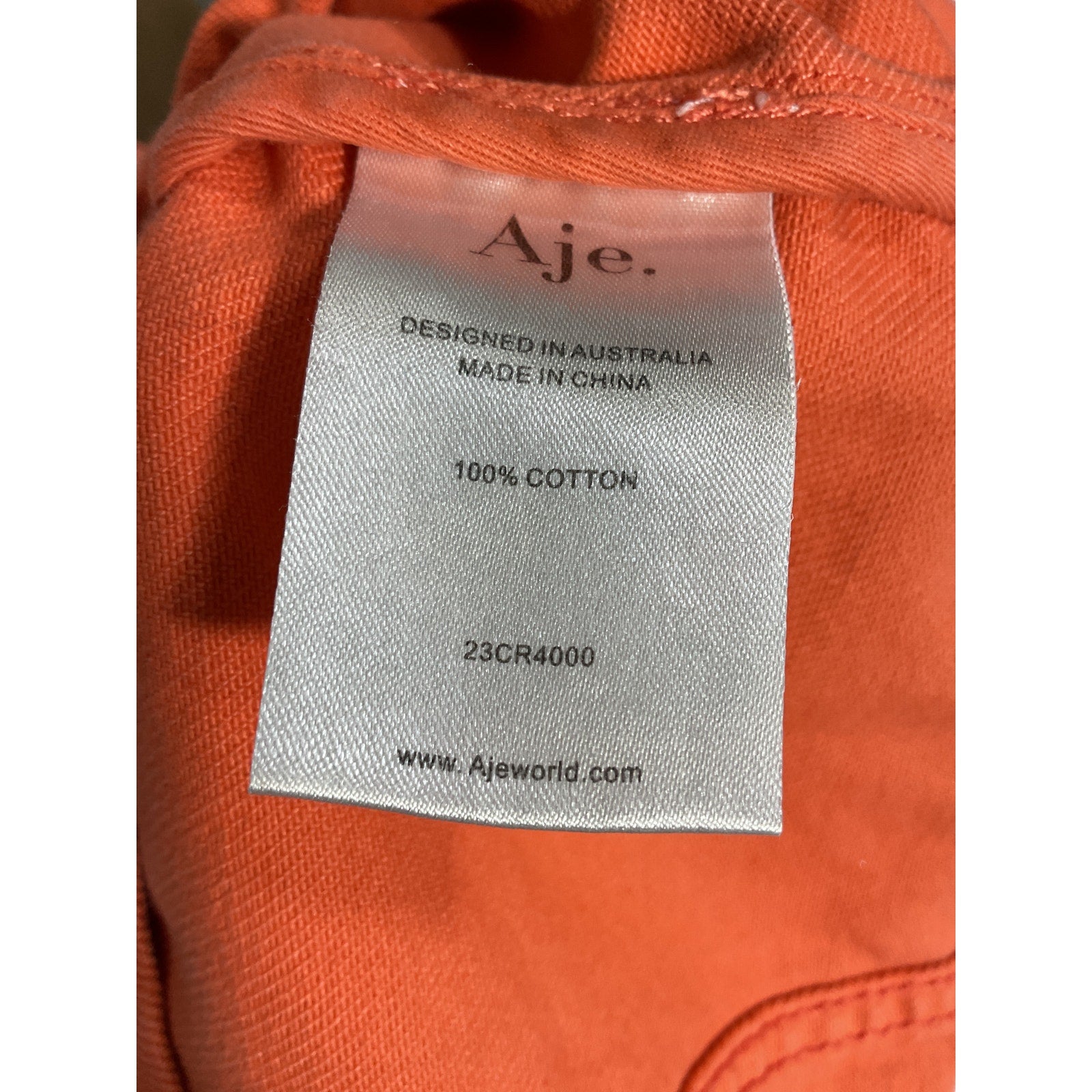 Aje 'Ember Ombre' Orange Denim Mini Skirt Size 8