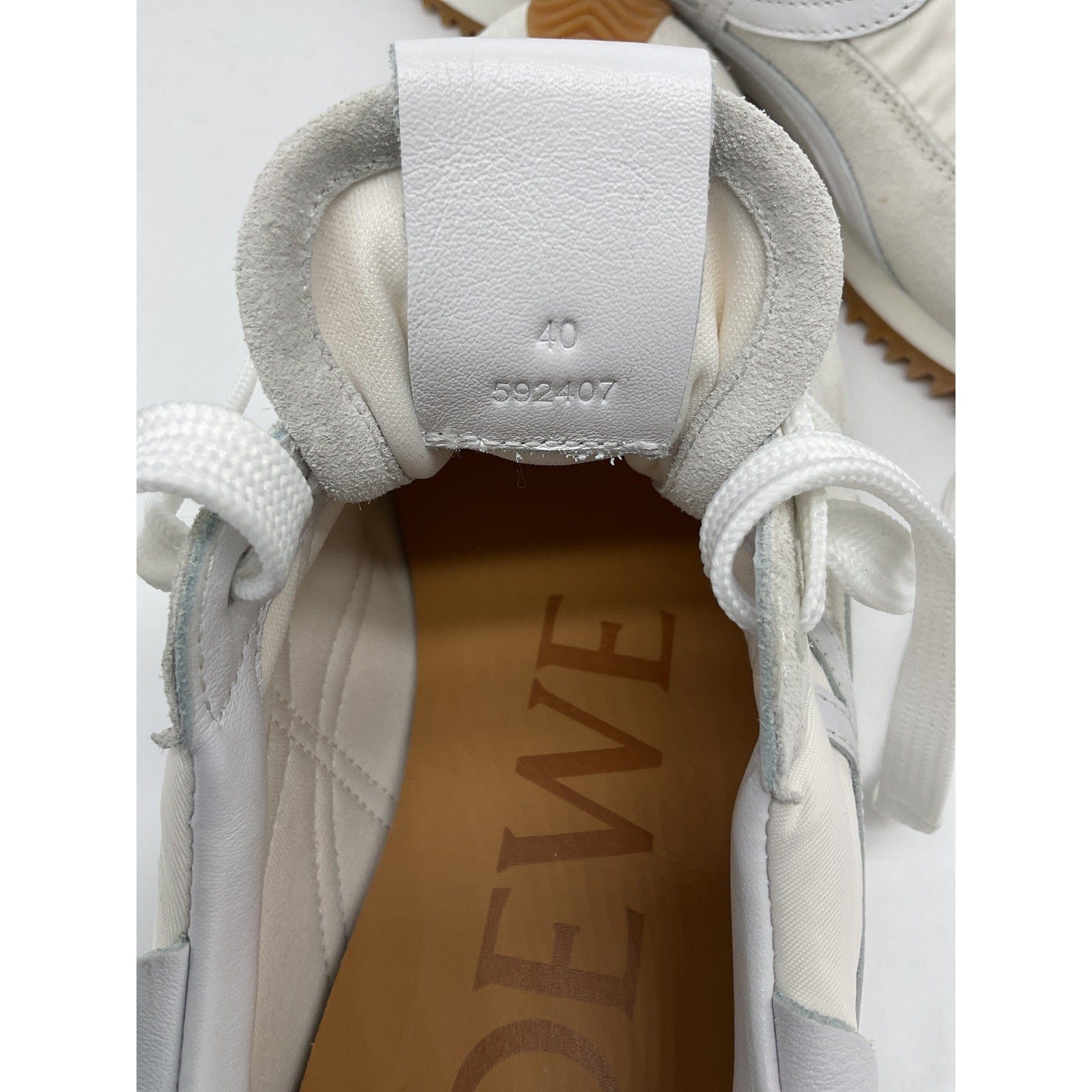 Loewe Flow Logo-Appliqu�d White Leather And Suede Shell Sneakers Size 40