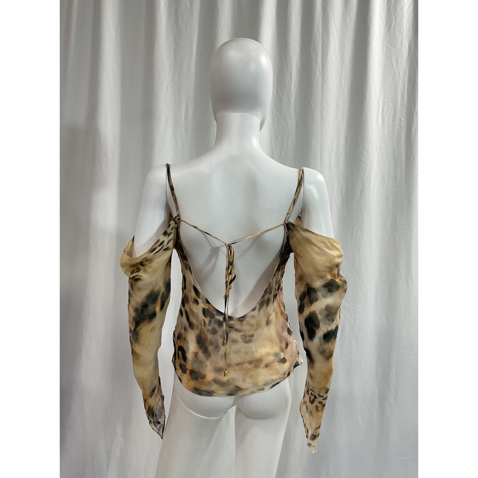 Retrofete 'Akira' Tan Off Shoulder Top Size S