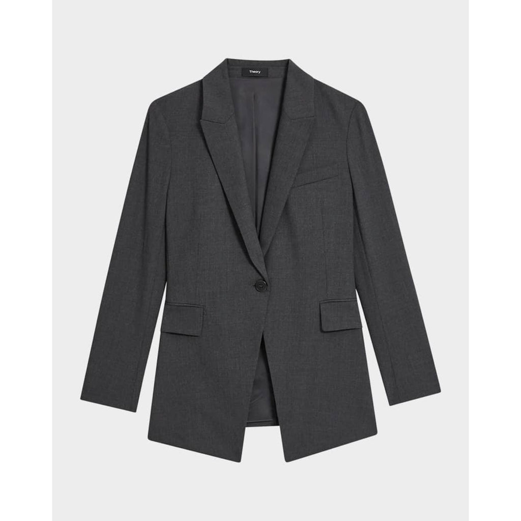 Theory 'Etiennette' Grey Wool Blazer Size 2 - NWT