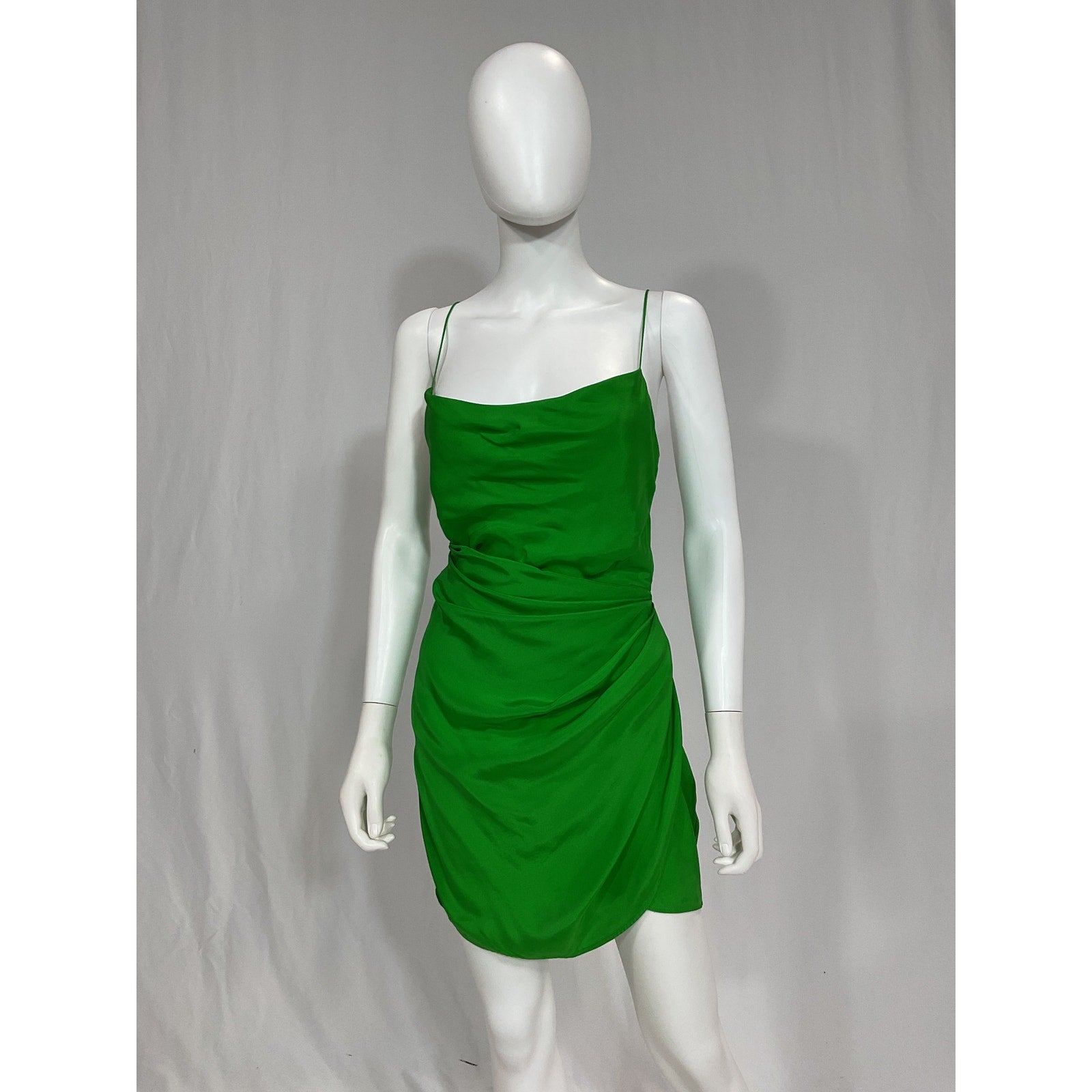 Gauge81 'Shiroi' Green Cowl Neck Sateen Draped Mini Dress Size S - NWT