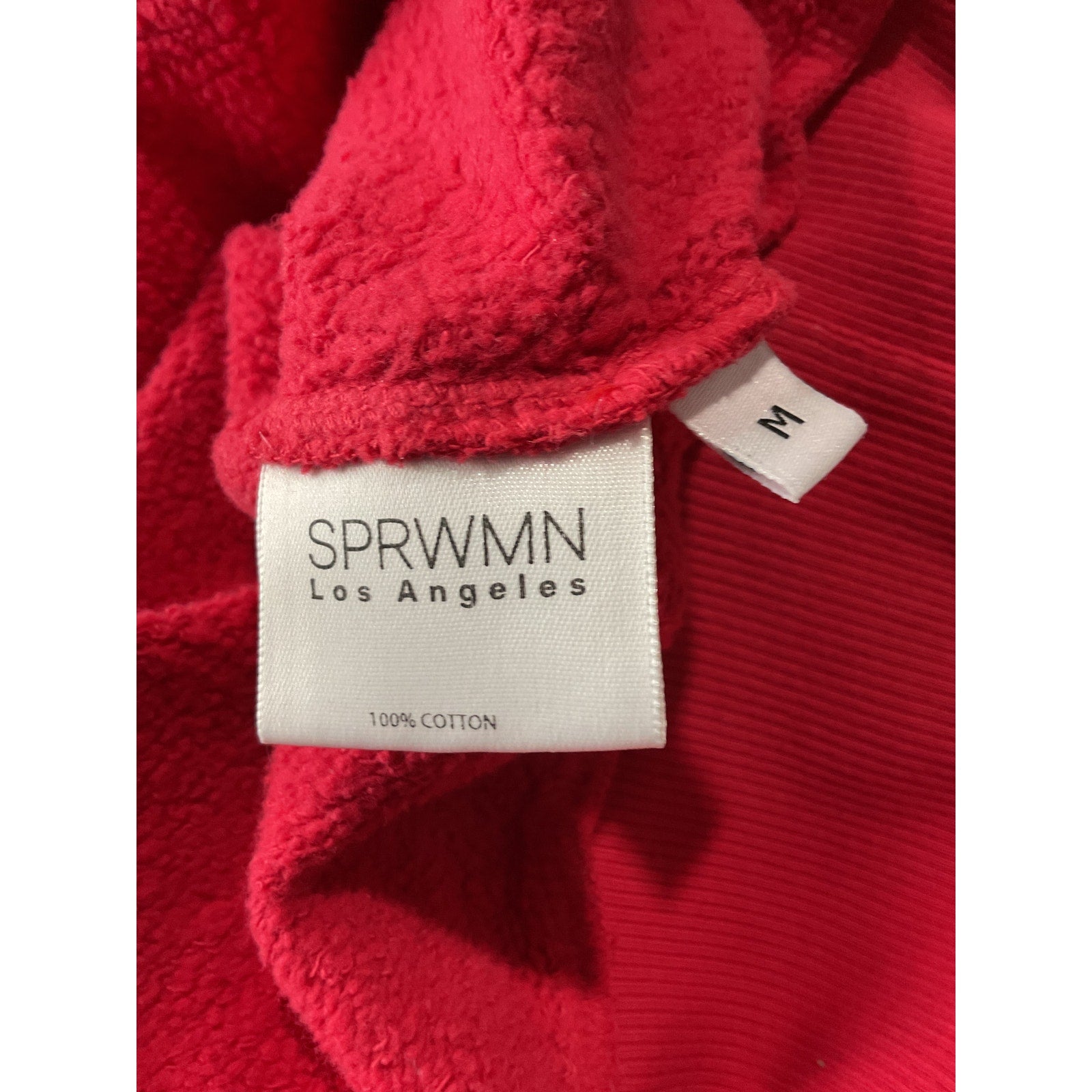 Sprwmn Logo Shrunken Red Cotton Sweatshirt Size M