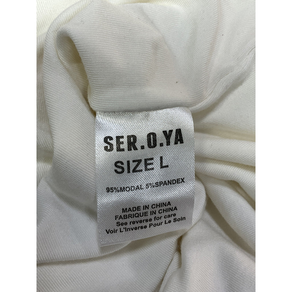Ser.O.Ya 'Artemis' White Cut Out Off Shoulder Top Size L
