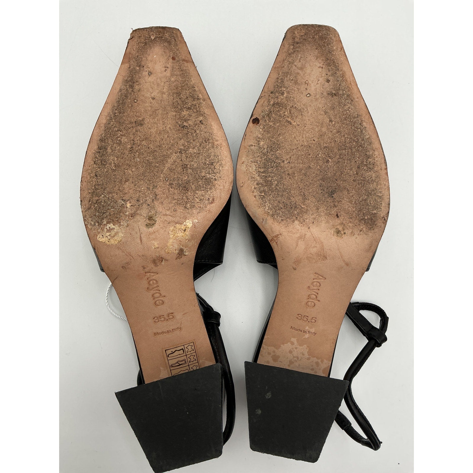 Aeyde 'Polly' Black Leather Slingback Pumps Size 5.5