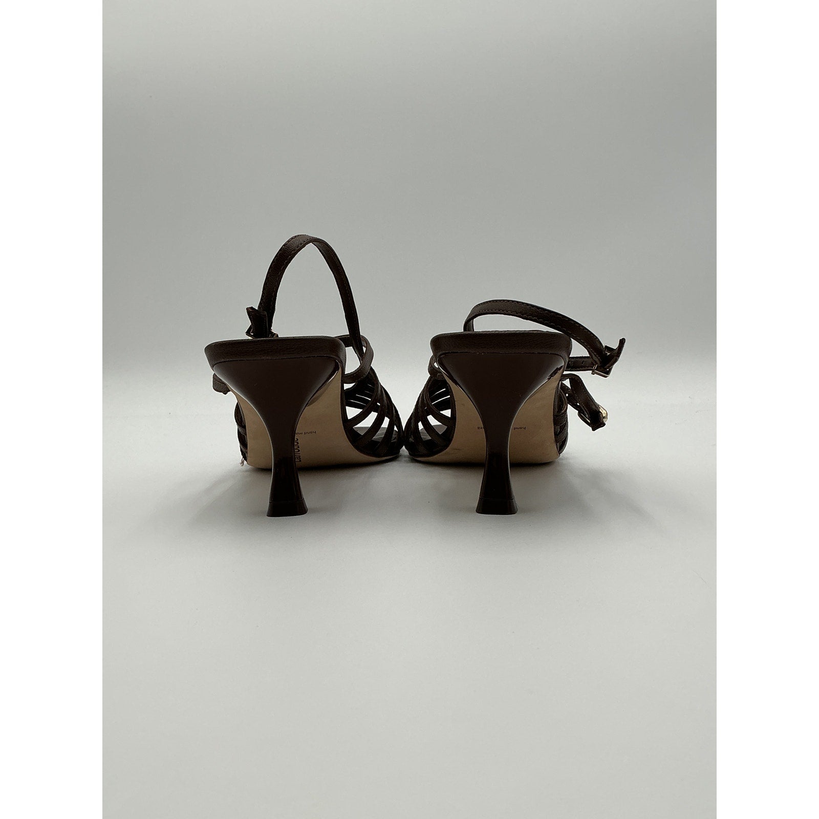 Larroude 'Leandra' Brown Leather Sandals Size 9