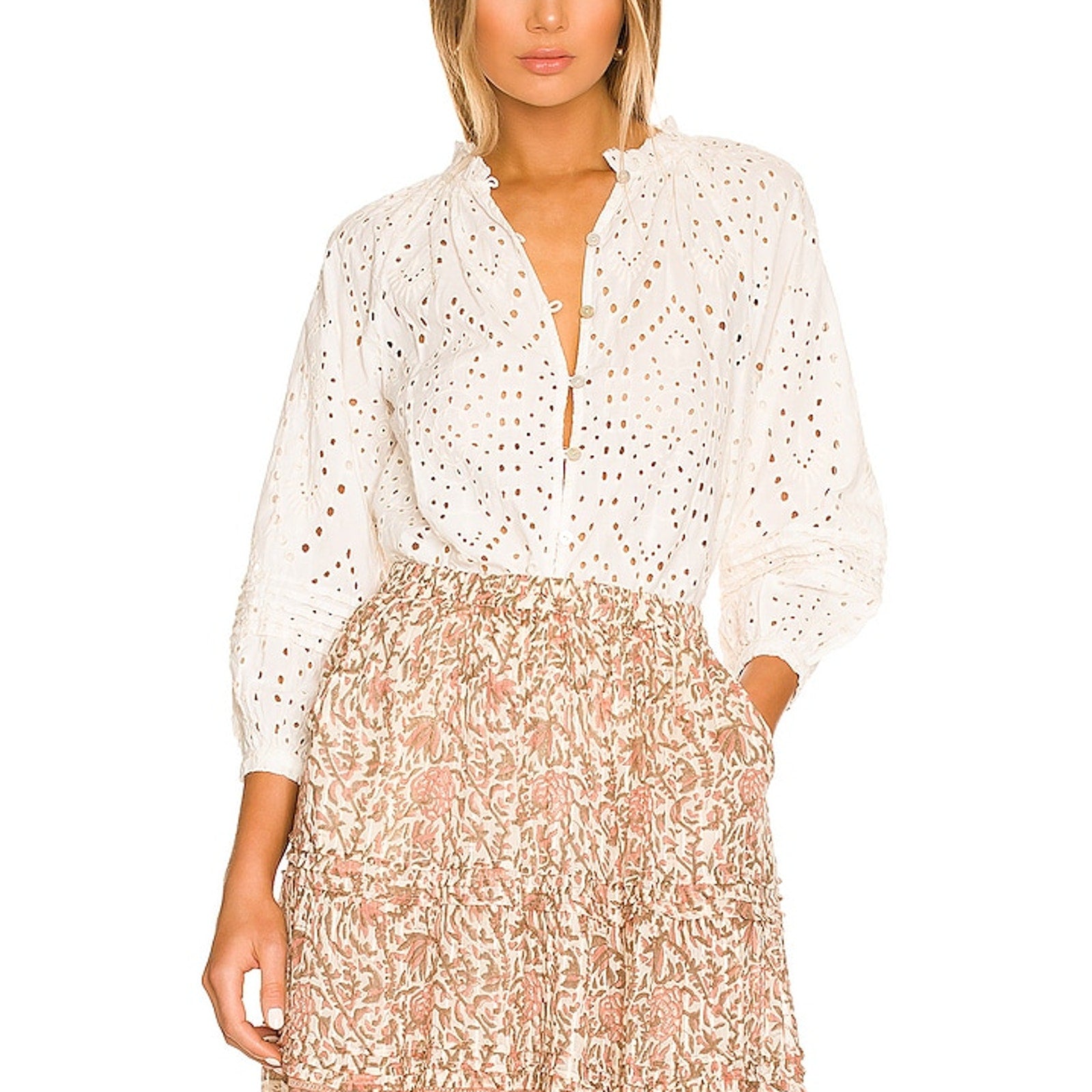 Cleobella 'Alicia' White Cotton Blouse Size XS