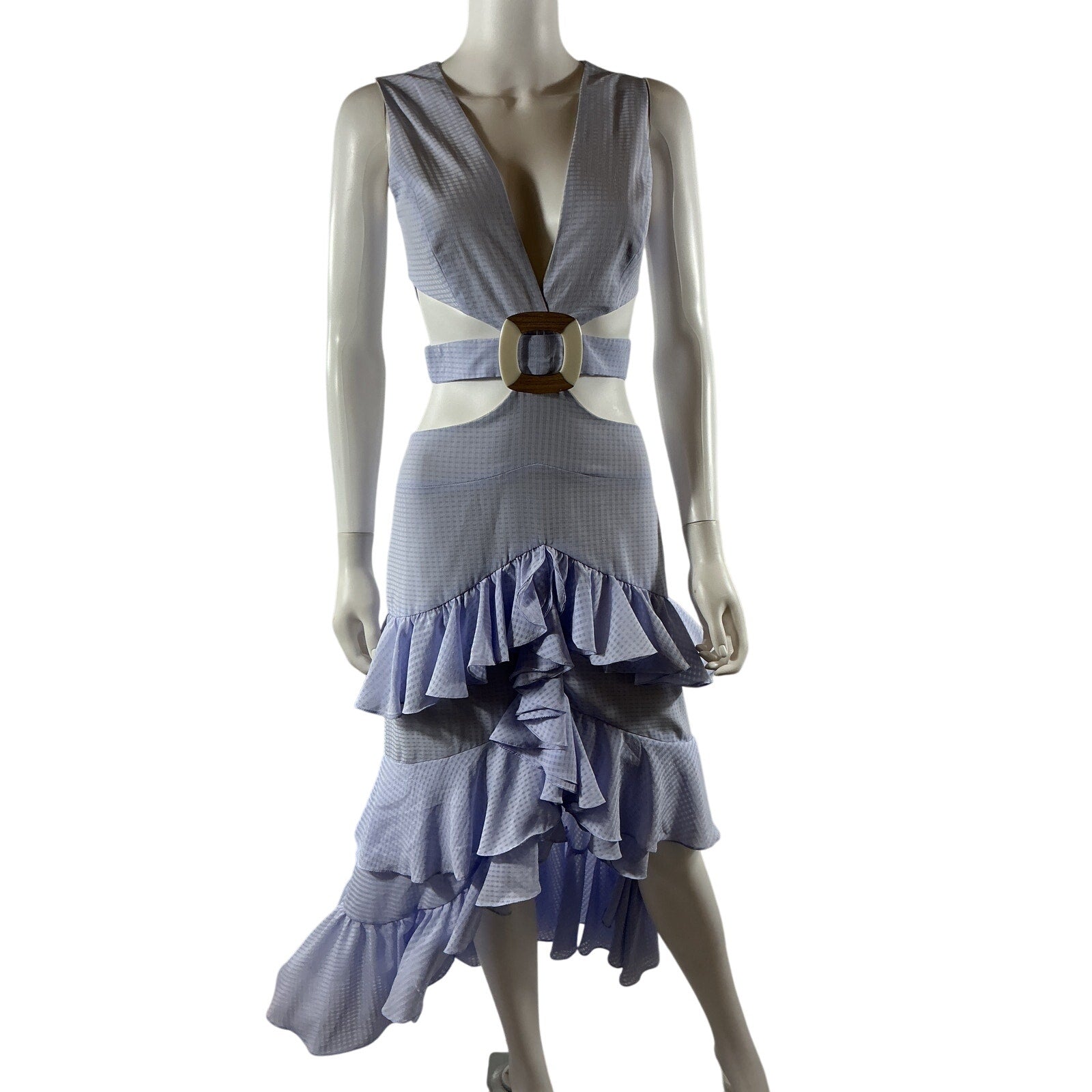 Patbo 'Melrose' Blue Polyester Cut Out Midi Dress Size 4