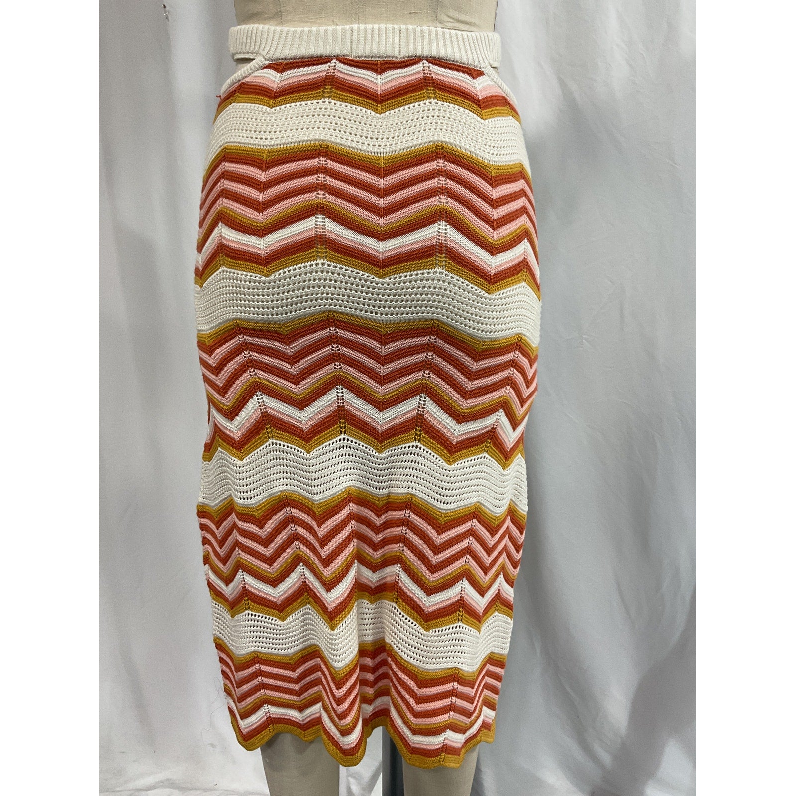 Mother 'The Cut-It-Out' Red Midi Skirt Size XS