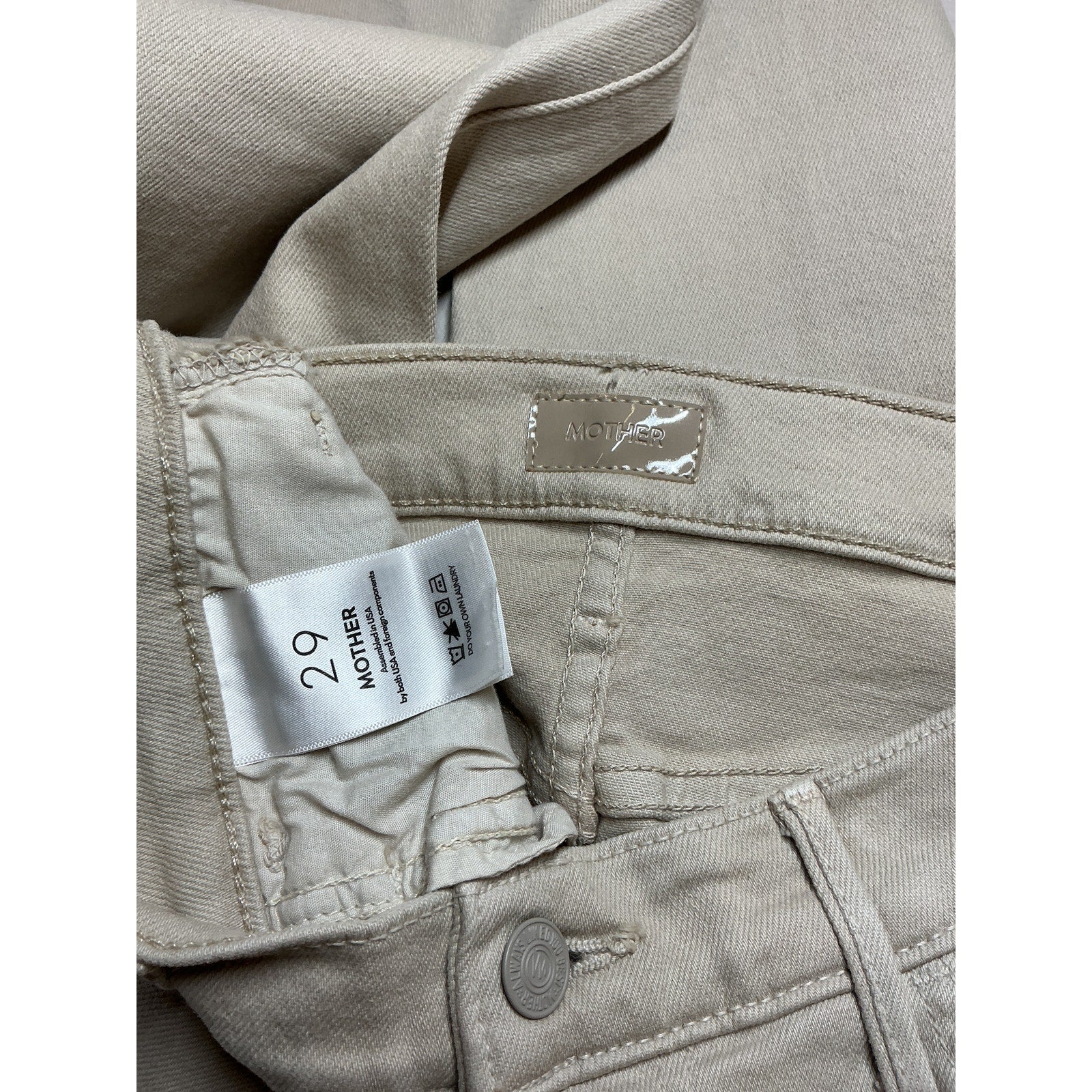 Mother 'The Hustler' Beige Cotton Flood Denim Jean Size 29