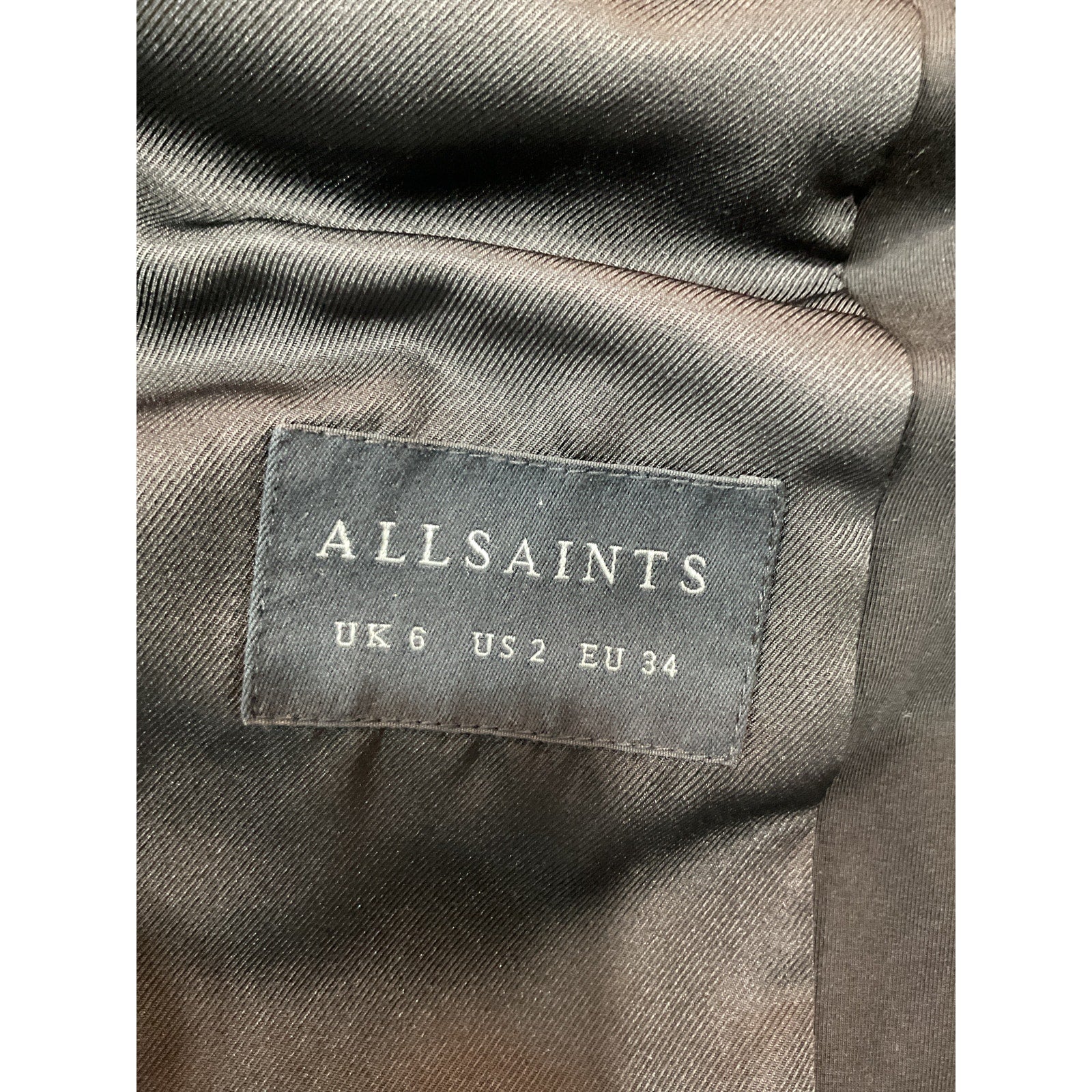 Allsaints 'Aleida' Black Jersey Duster Blazer Size 2