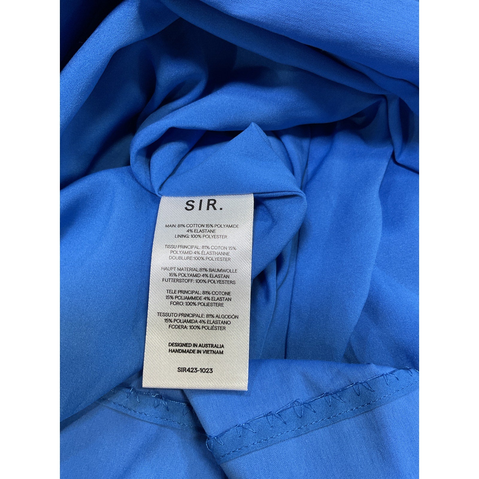 Sir. 'Azul' Blue Cotton Balconette Gown Size 1 - NWT
