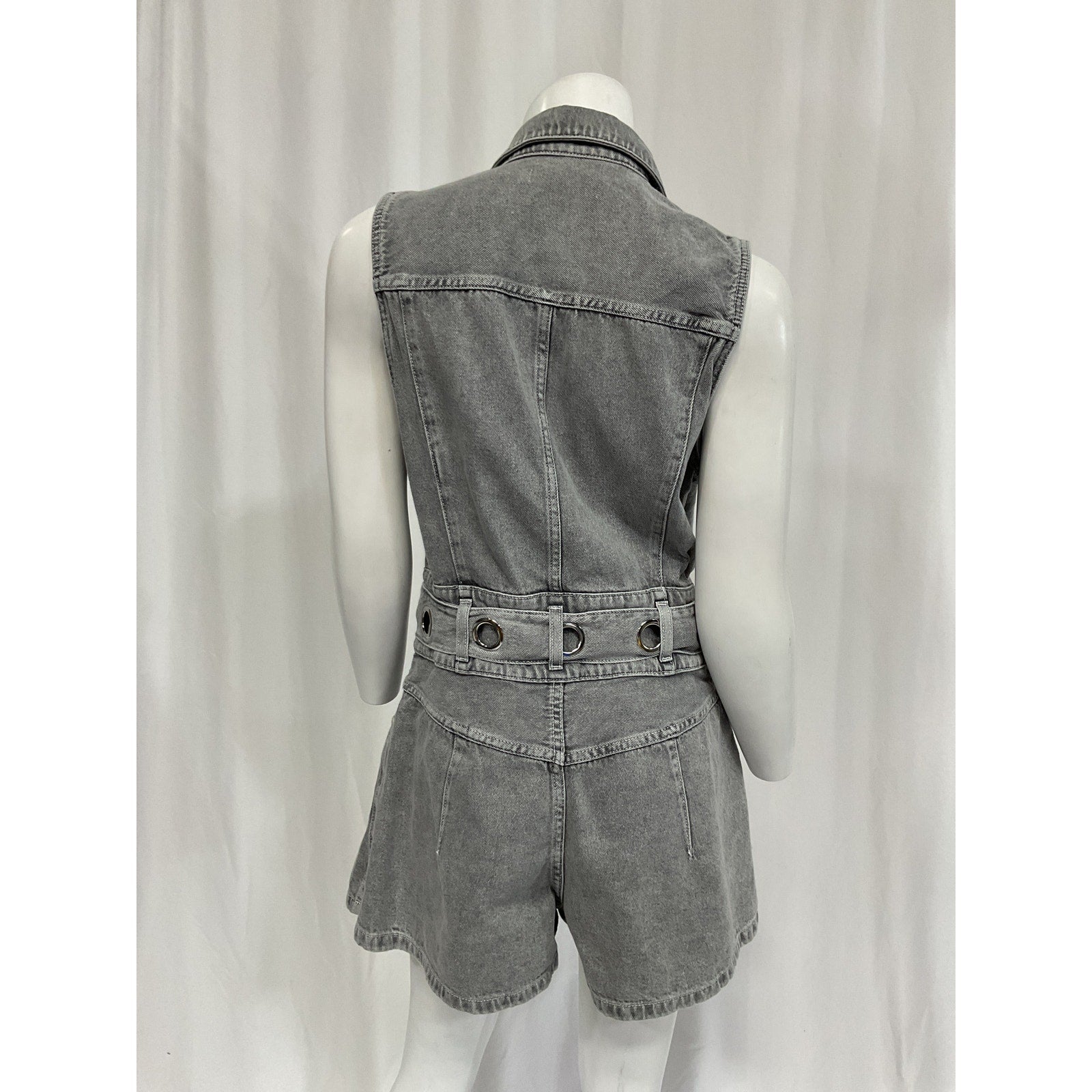 Iro 'Ivali' Gray Denim Romper Jumpsuit Size 10