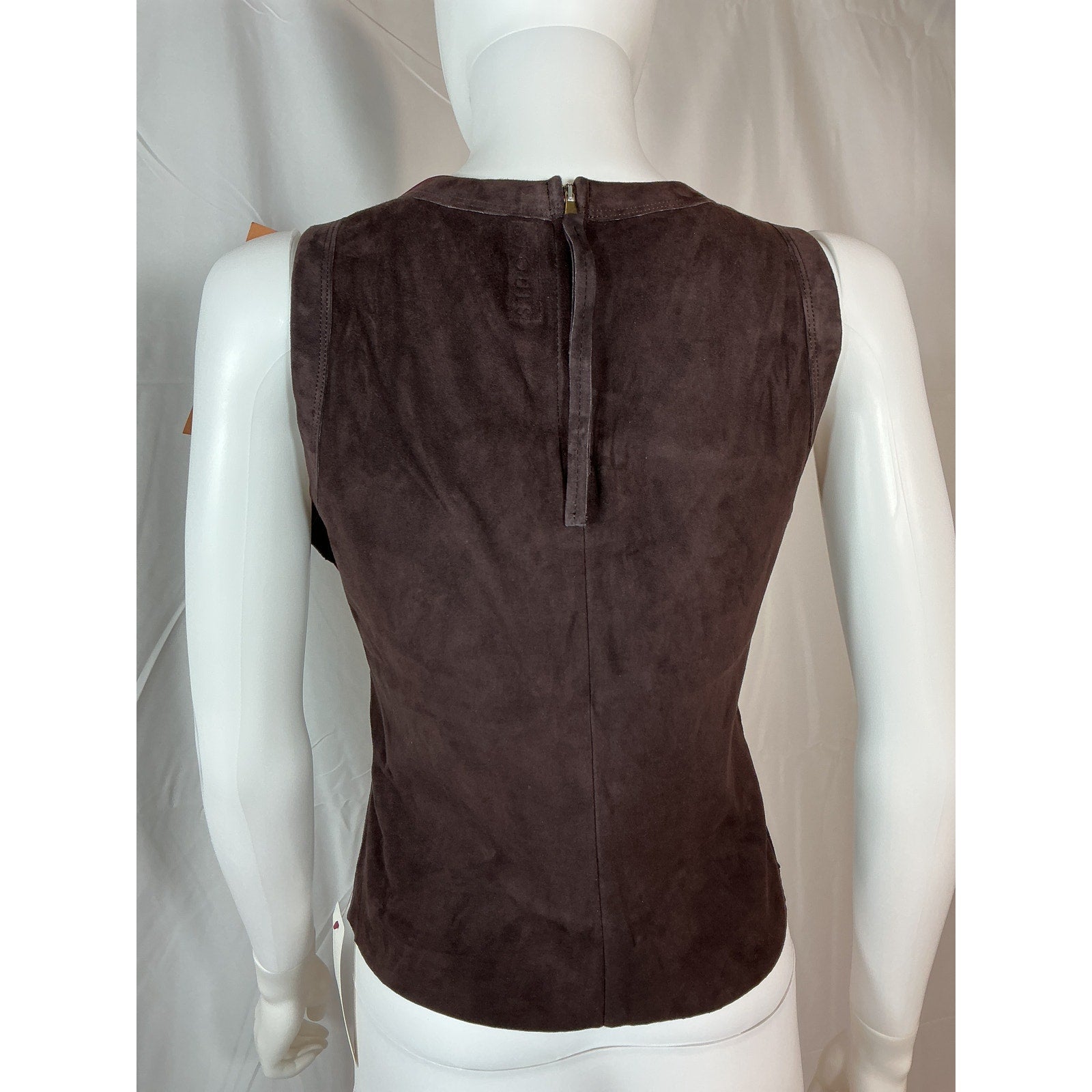 Stouls 'Pam' Brown Suede Tank Top Size M - NWT