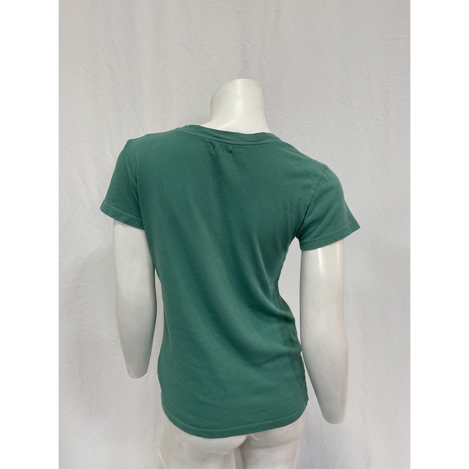 L'Agence 'Becca' Green Cotton V-Neck Tee Size XS
