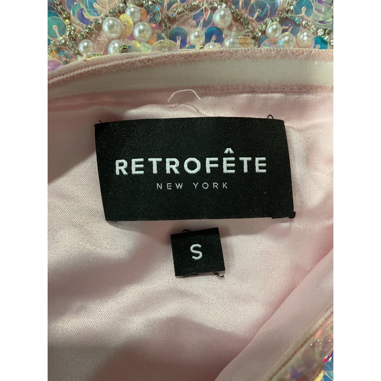Retrofete 'Avalee' Pink Polyester Dress Size S