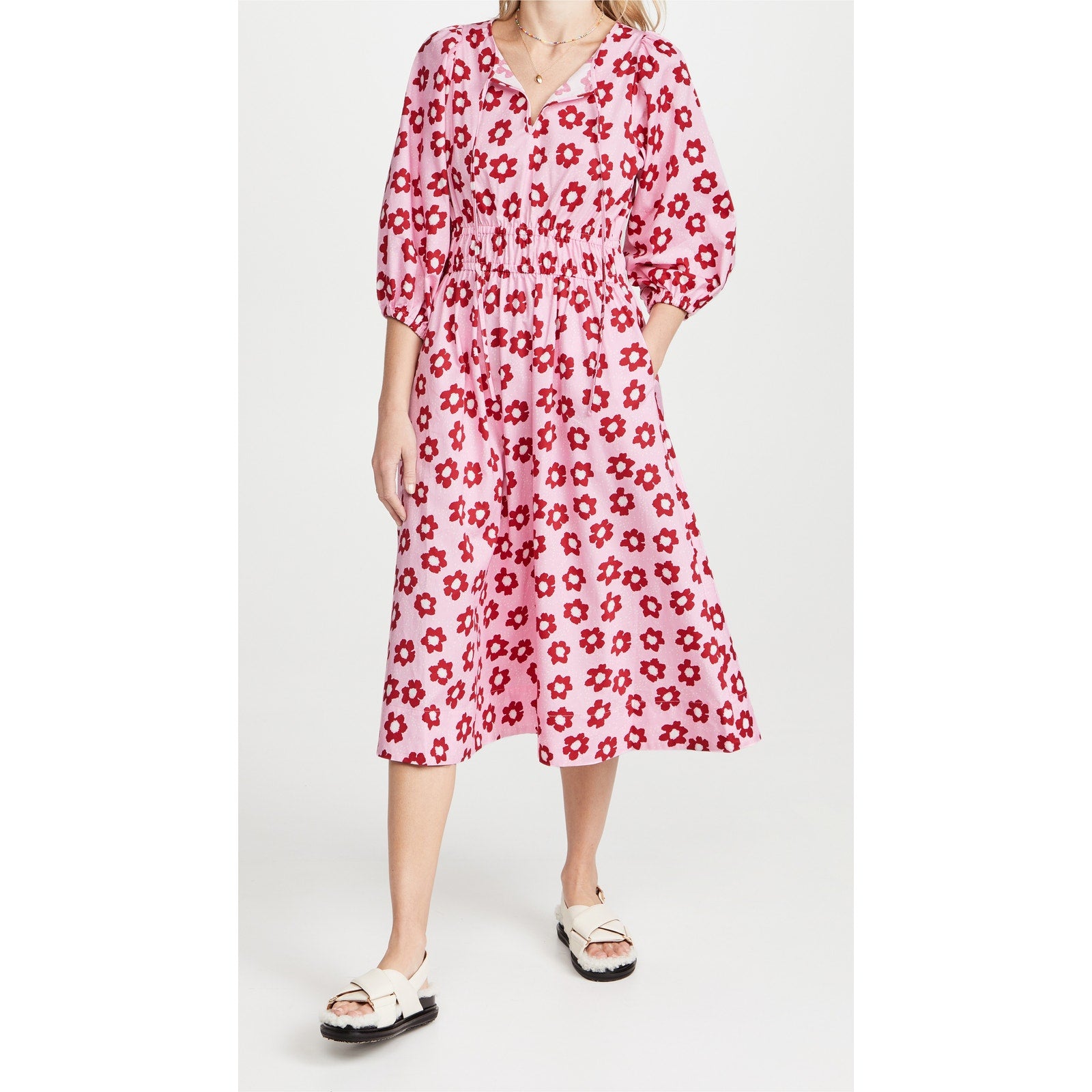 Kitri 'Medora' Pink Cotton Floral Cotton Dress Size 6
