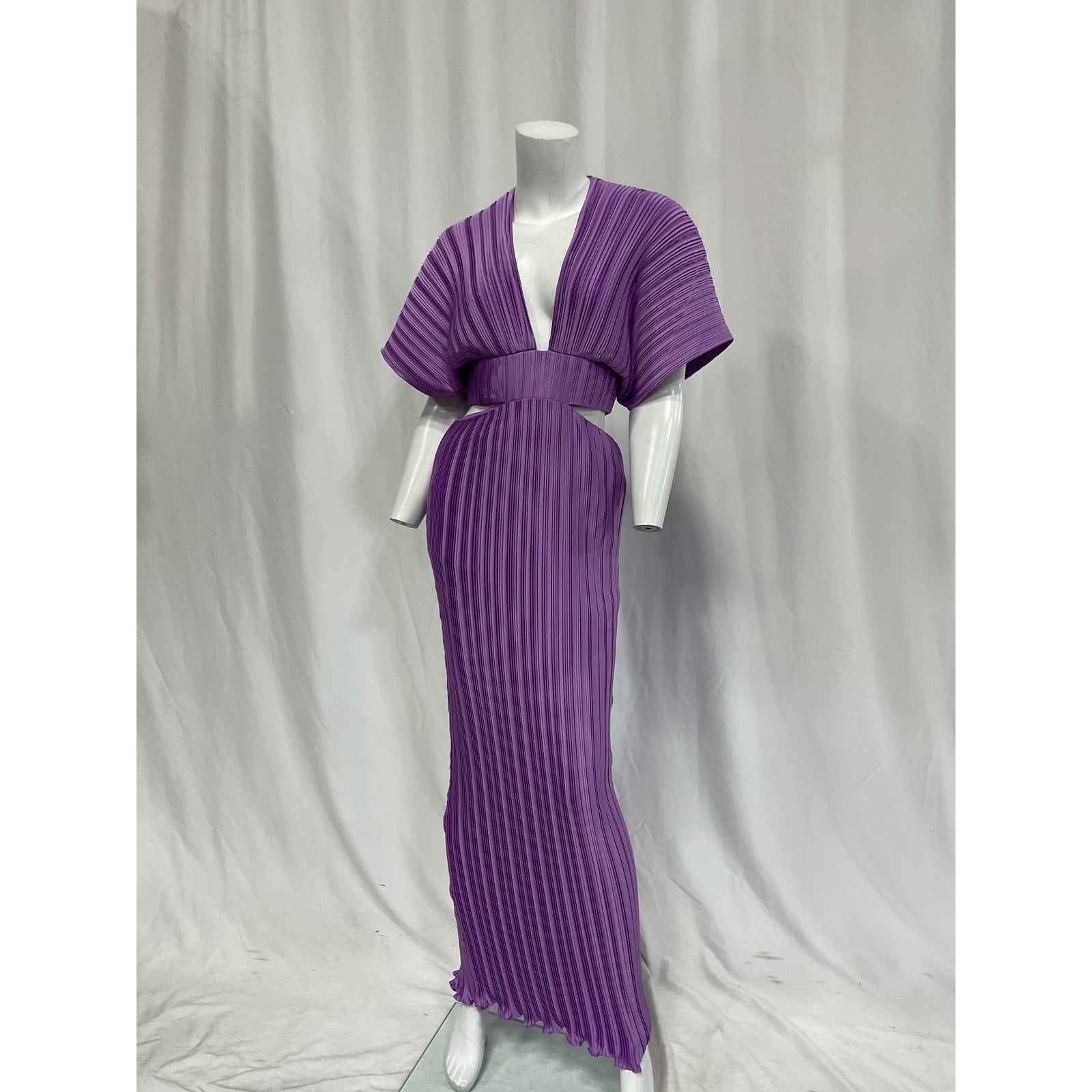 Aiifos 'Esther' Purple Plunge Neck Dress Size 0