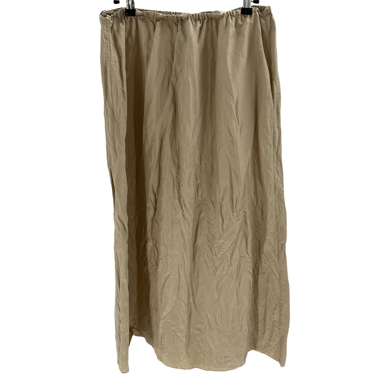 Toteme 'Crinkled' Beige Silk Midi Skirt Size 32