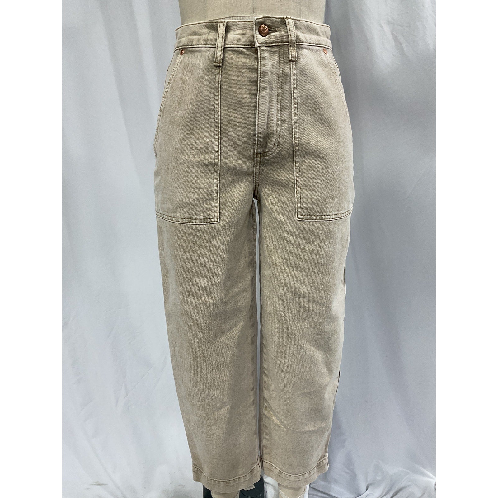 Pistola 'Turner' Tan Ankle Straight Leg Denim Jeans Size 24