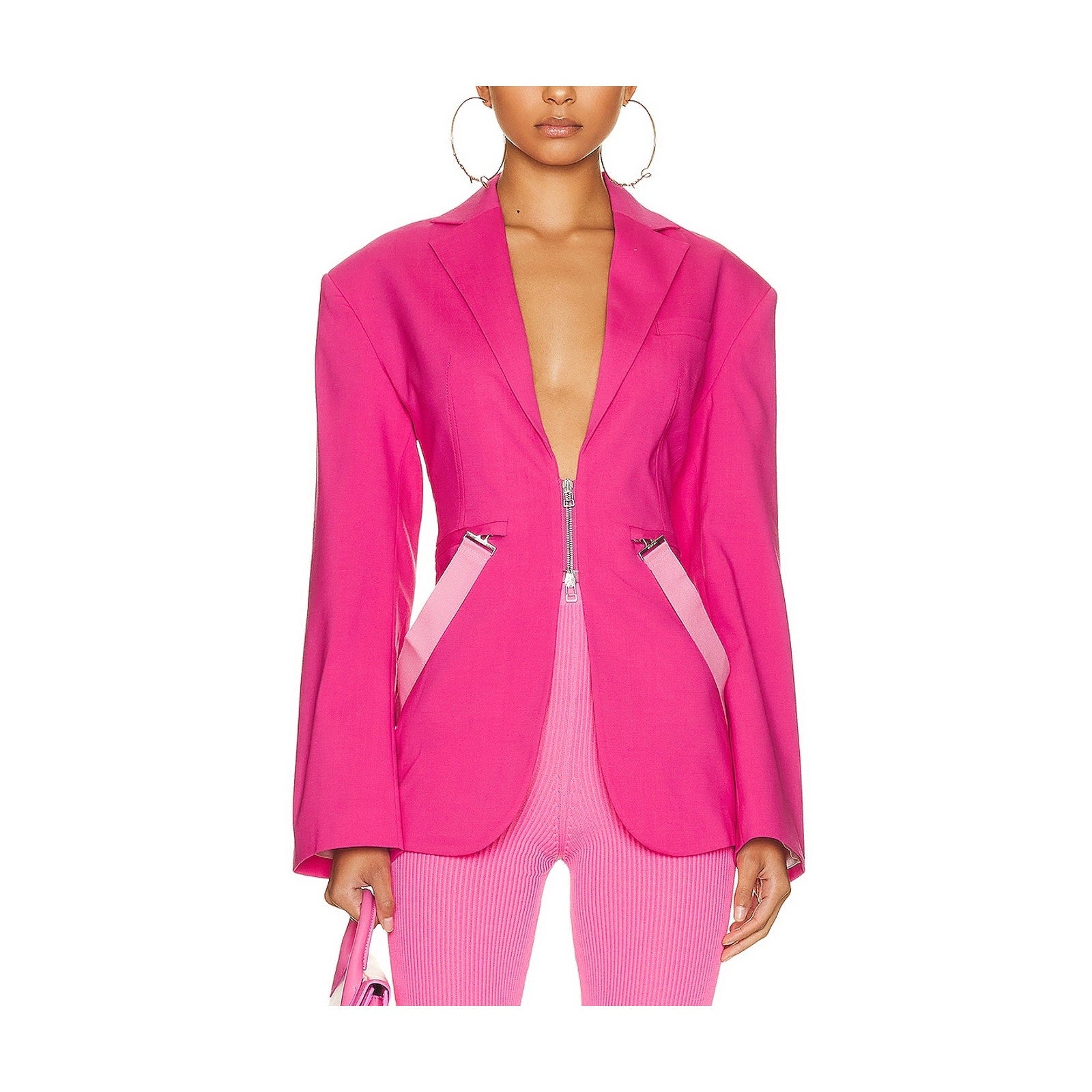 Jacquemus 'La Veste' Pink Virgin Wool Filu Blazer Size 36