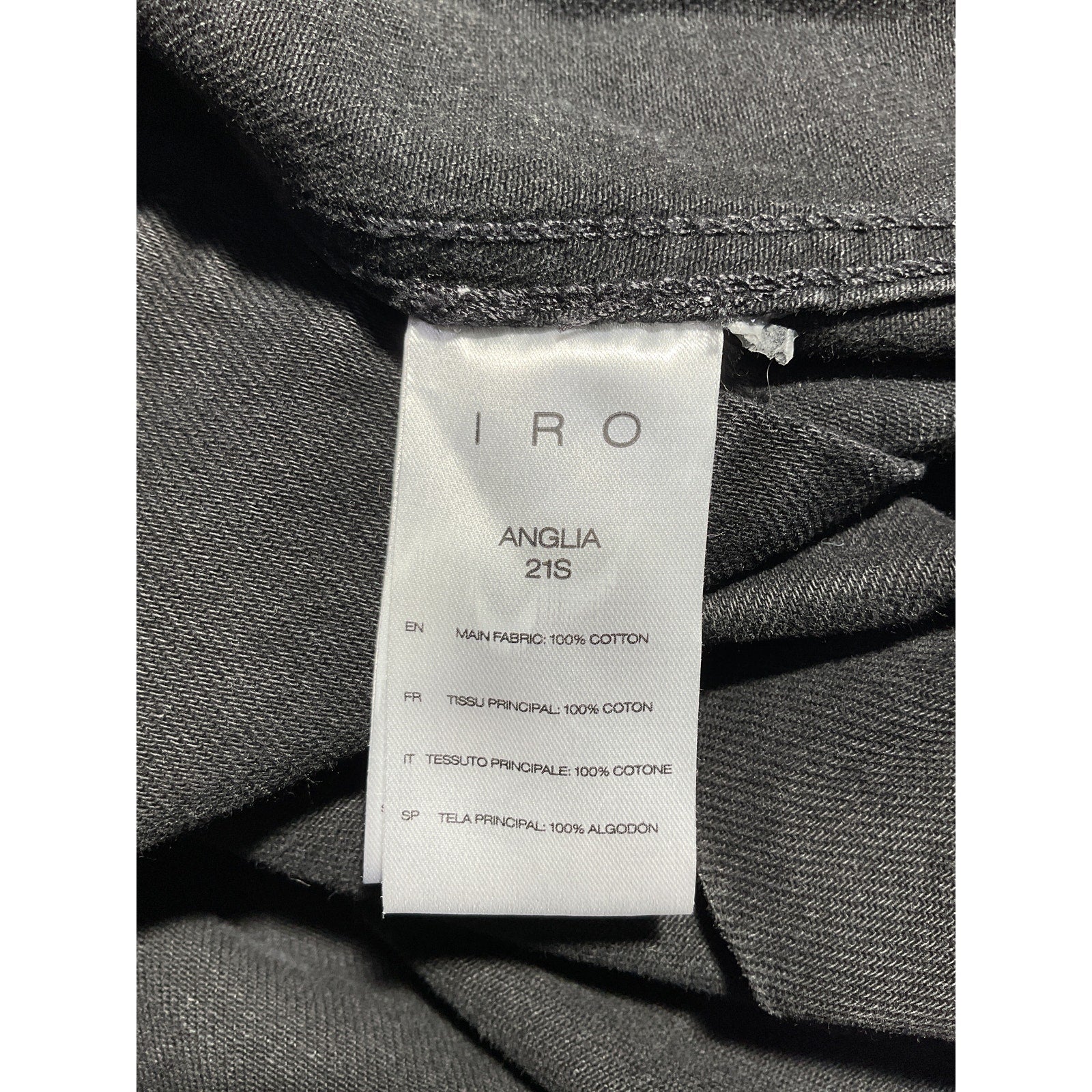 Iro 'Anglia' Black Oversized Denim Shirt Size 4