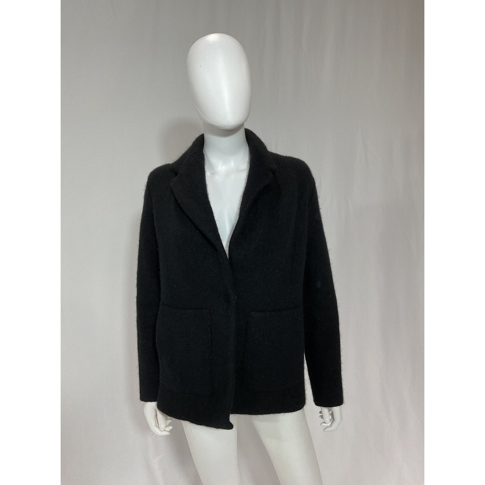 Vince 'Oversize' Black Sweater Knit Blazer Size S