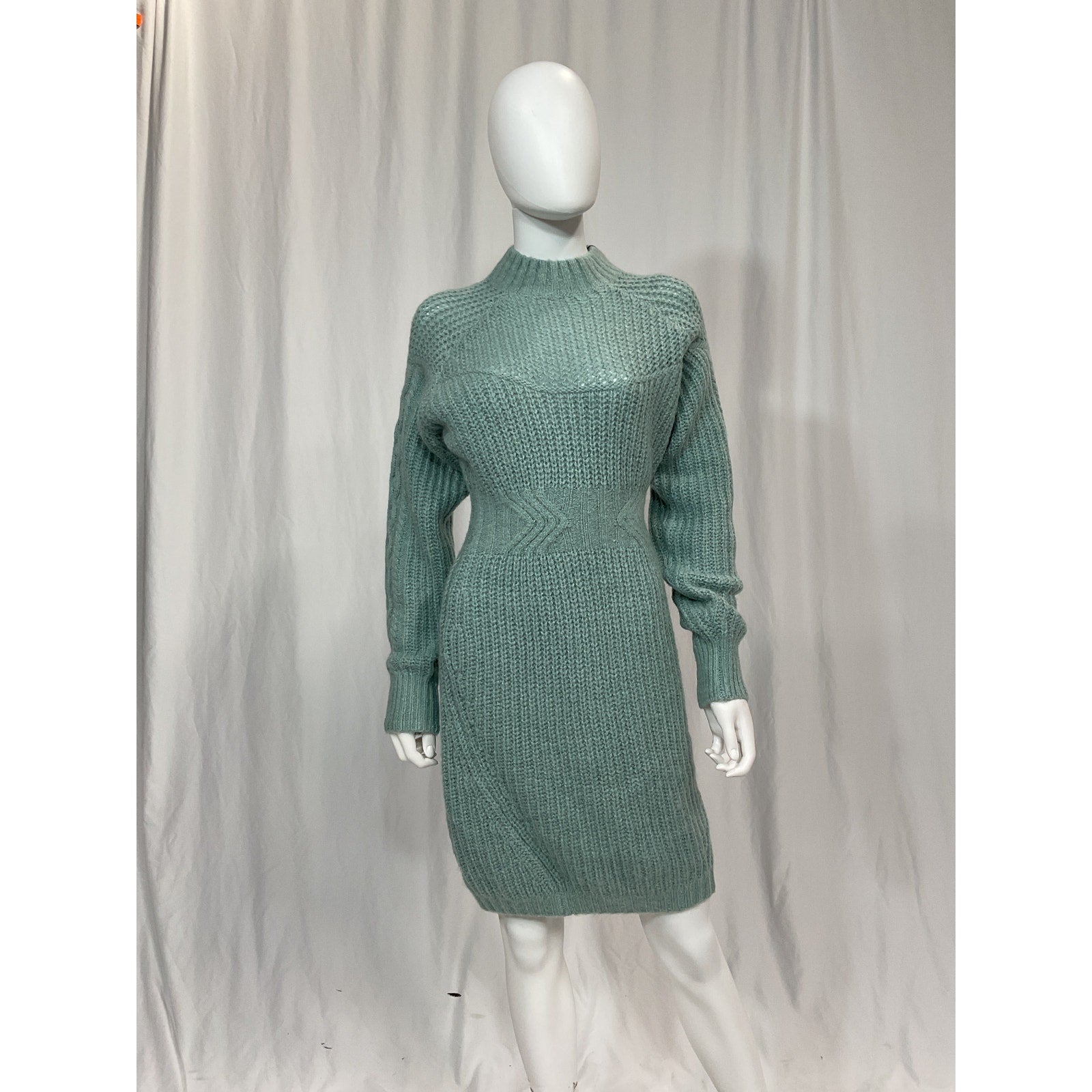 Nicholas 'Brooklyn' Green Mockneck Cable Knit Dress Size S - NWT