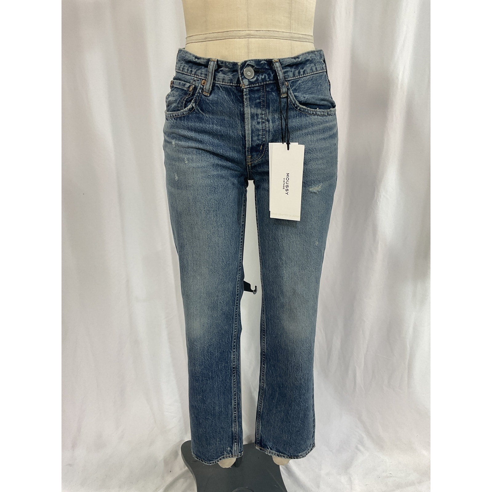 Moussy 'Trigg' Blue Straight Denim Jeans Size 24 - NWT