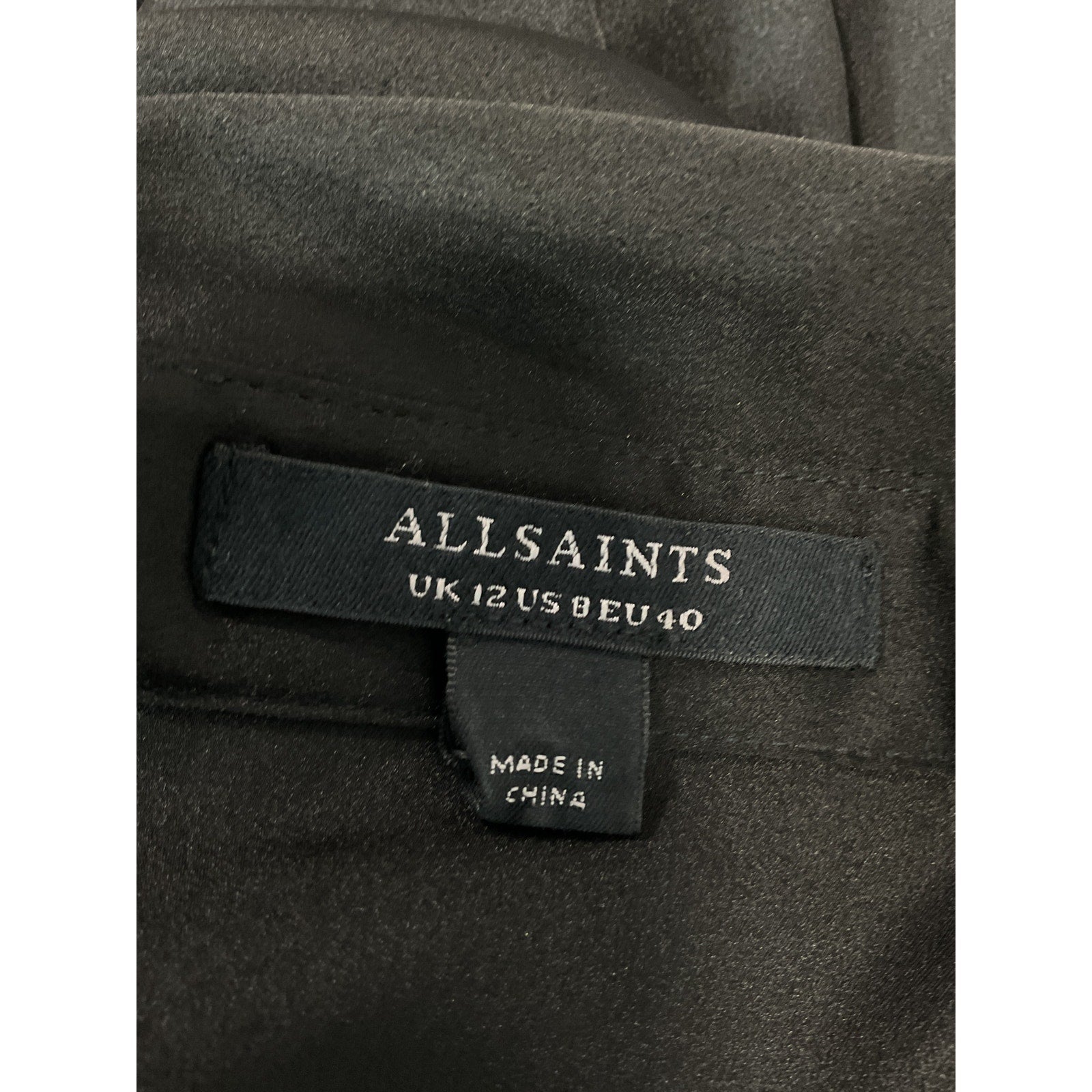 Allsaints 'Cece' Black Satin Shirt Size 8