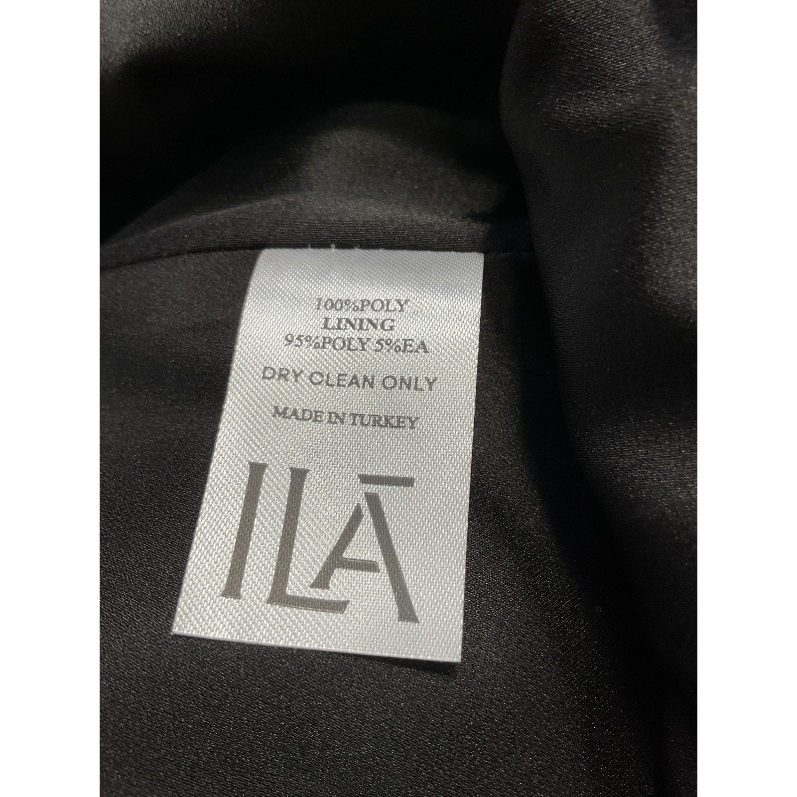 Ila . 'Mercury' Black Tie-Detailed V Neck Long Sleeve Mini Dress Size 8