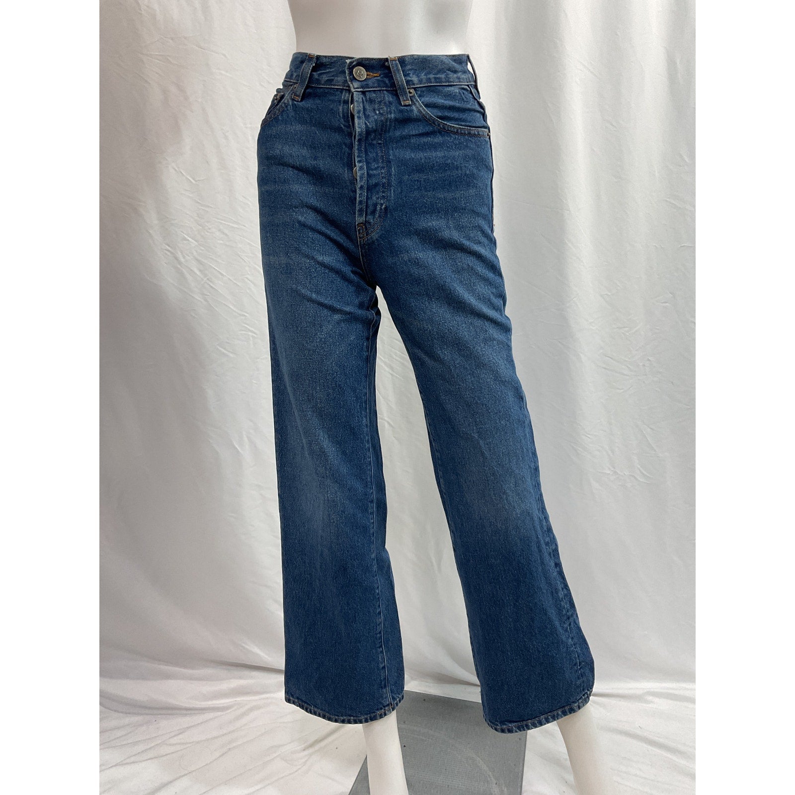 Rouje High-Rise Blue Wide Leg Denim Jeans Size 24